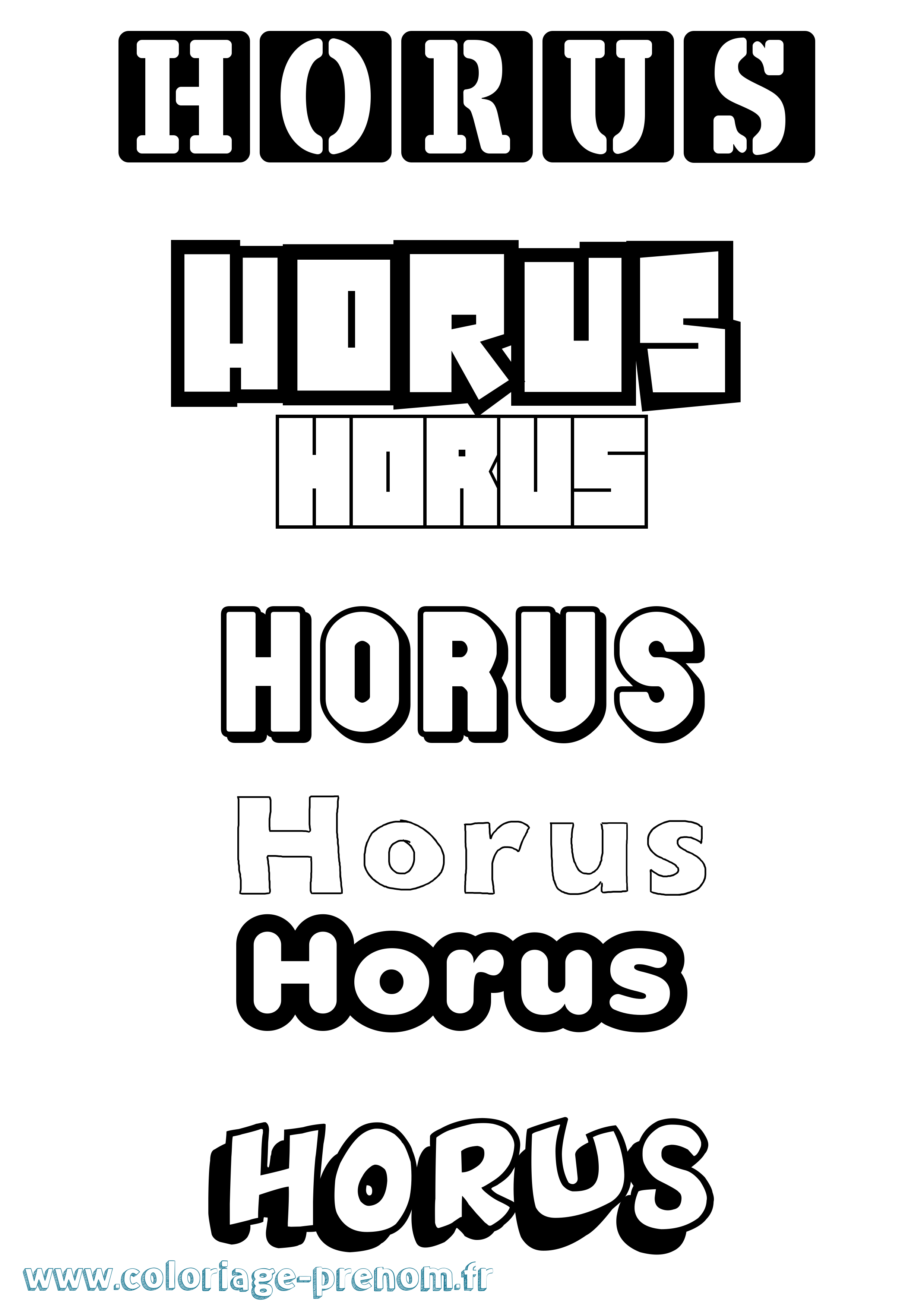 Coloriage Horus Simple Coloriage prénom Horus Simple