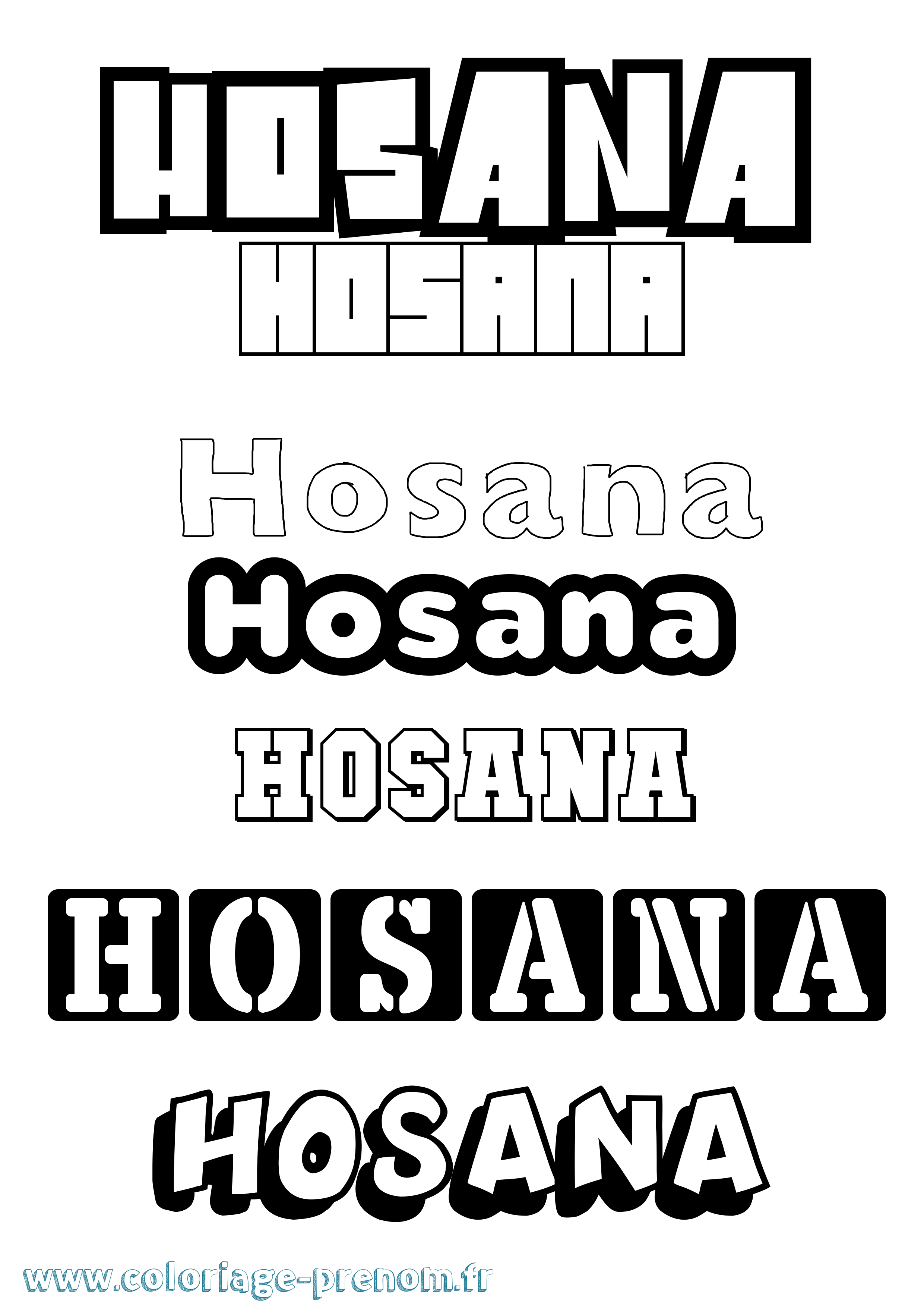 Coloriage Hosana Simple Coloriage prénom Hosana Simple
