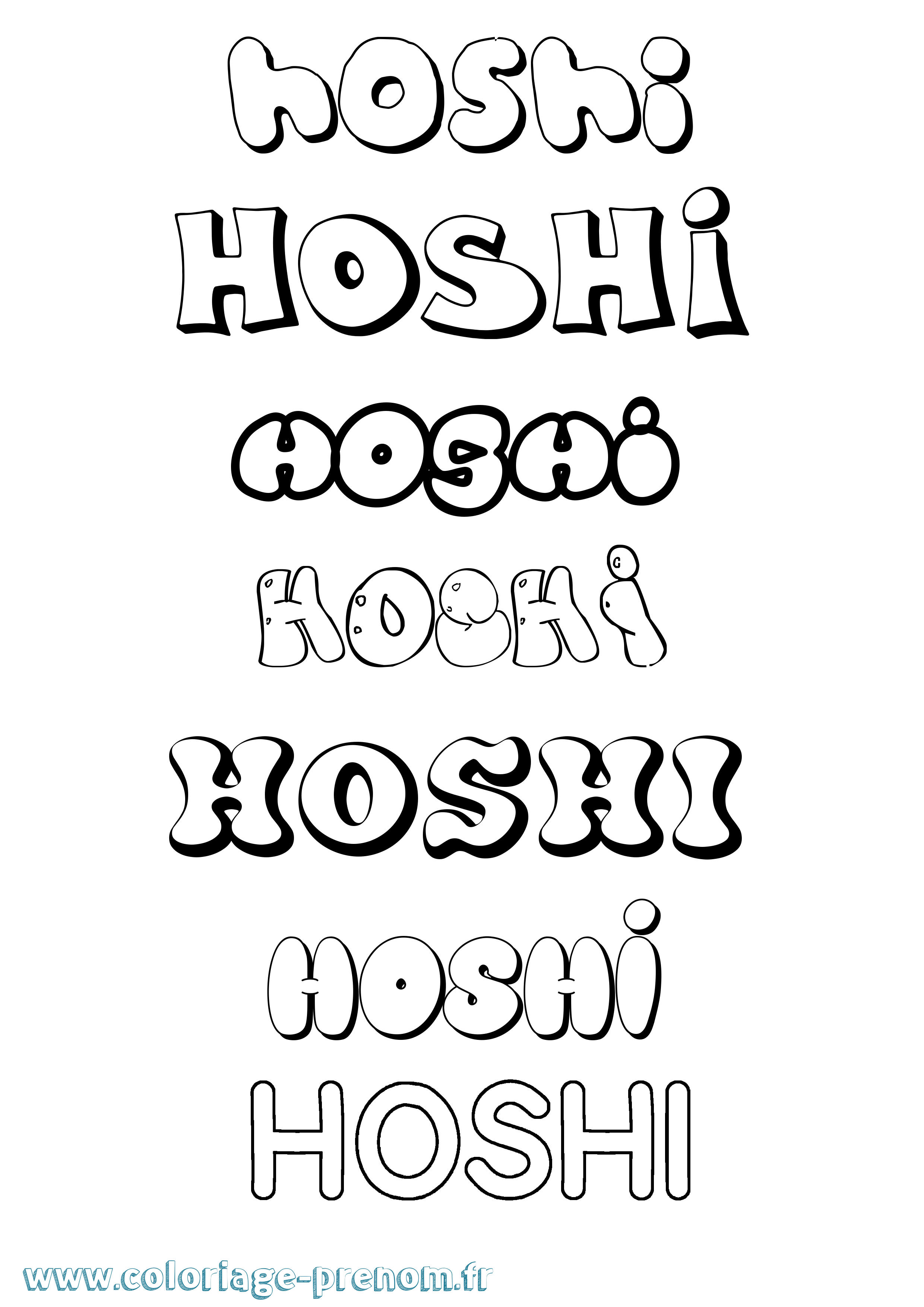 Coloriage Hoshi Bubble Coloriage prénom Hoshi Bubble
