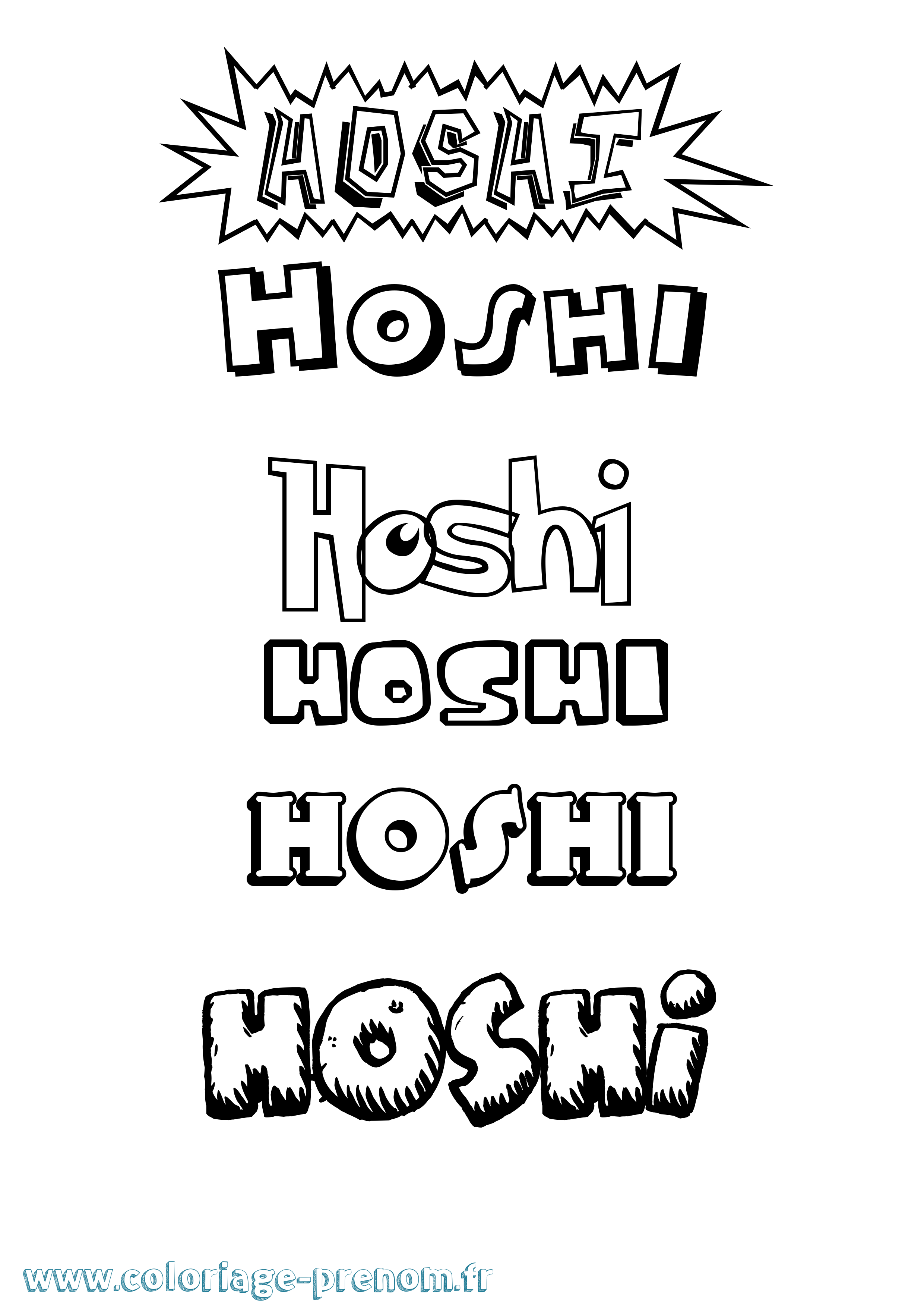 Coloriage Hoshi Dessin Animé Coloriage prénom Hoshi Dessin Animé