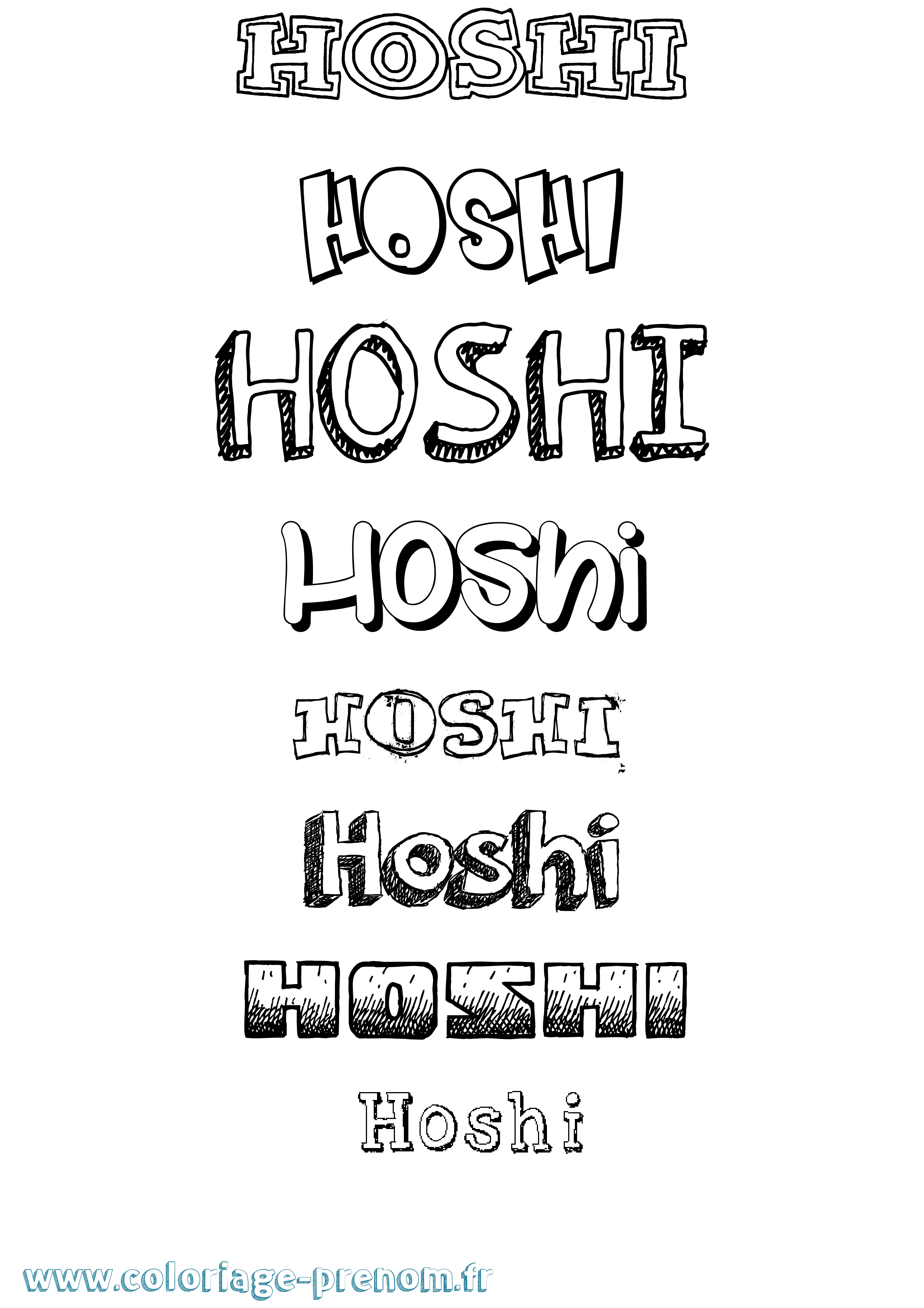 Coloriage Hoshi Dessiné Coloriage prénom Hoshi Dessiné