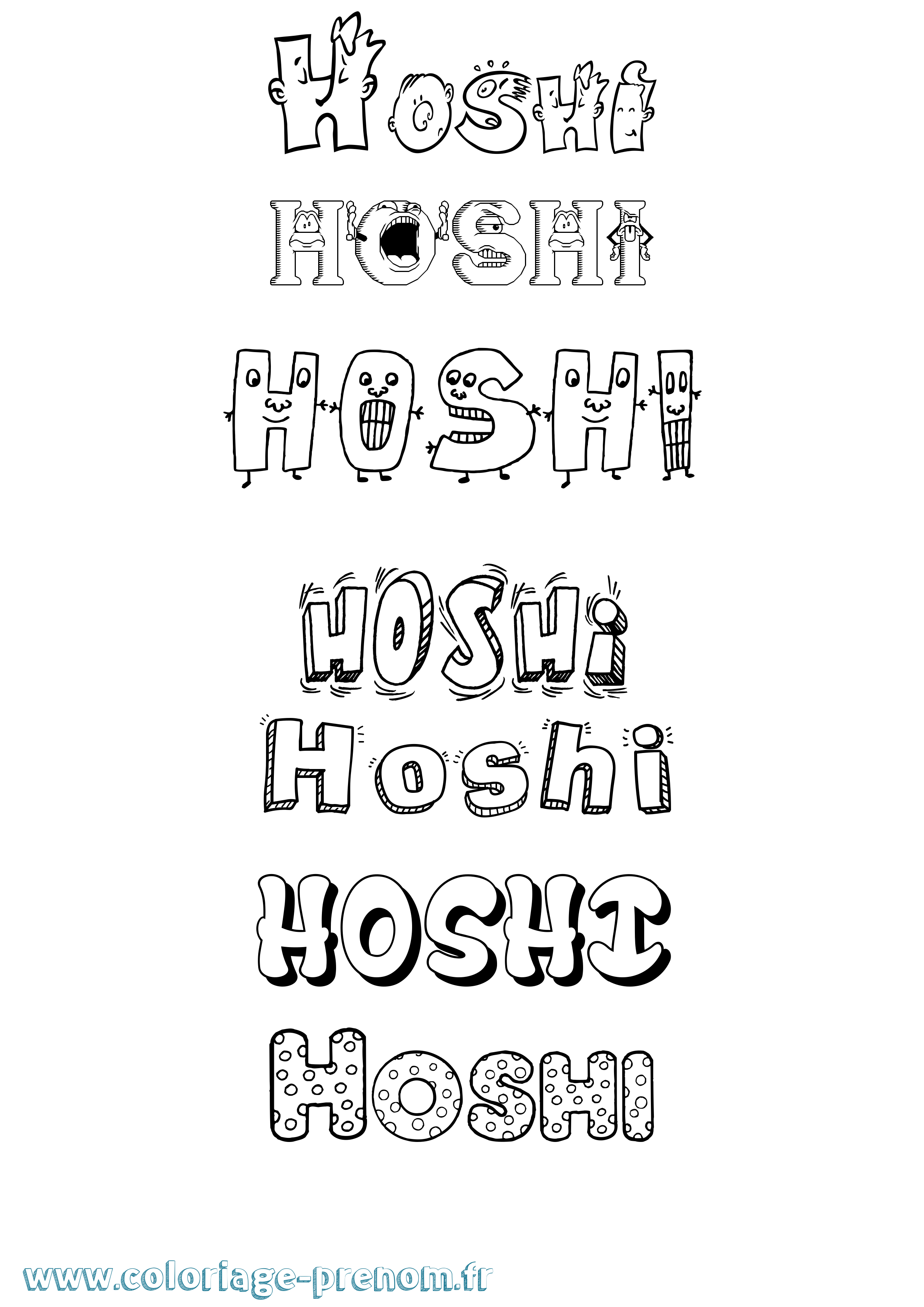 Coloriage Hoshi Fun Coloriage prénom Hoshi Fun