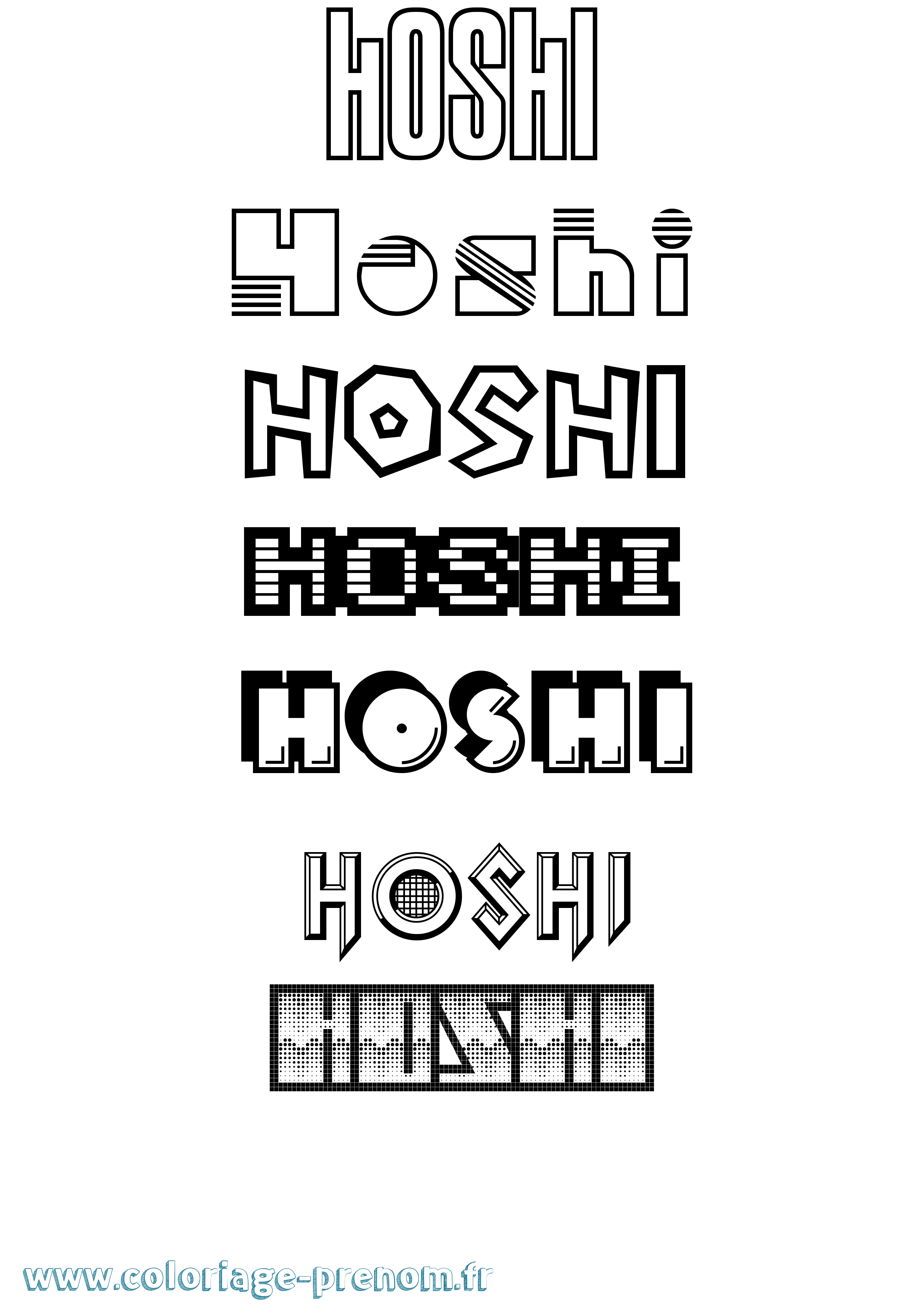 Coloriage Hoshi Jeux Vidéos Coloriage prénom Hoshi Jeux Vidéos