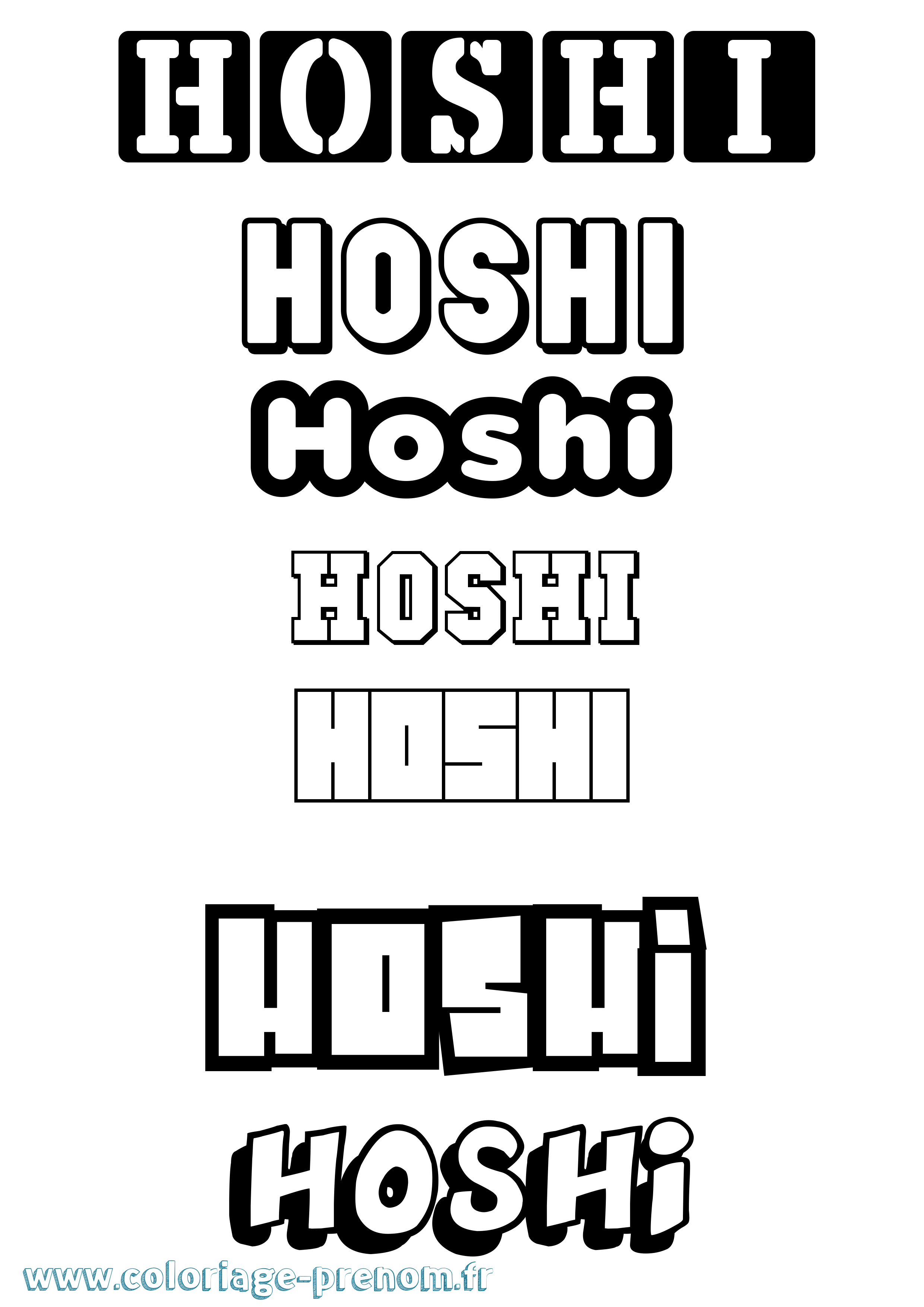 Coloriage Hoshi Simple Coloriage prénom Hoshi Simple