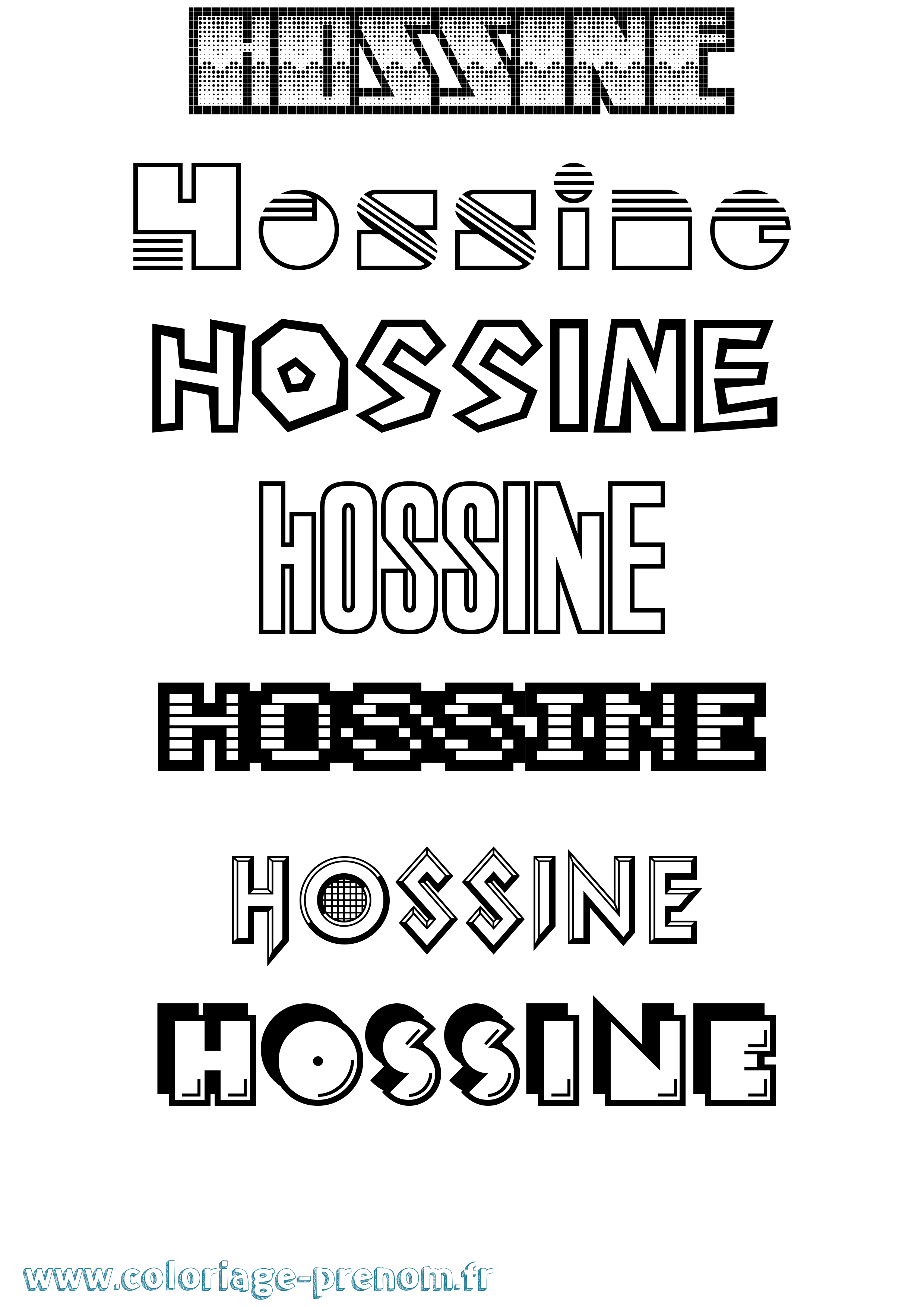 Coloriage Hossine Jeux Vidéos Coloriage prénom Hossine Jeux Vidéos