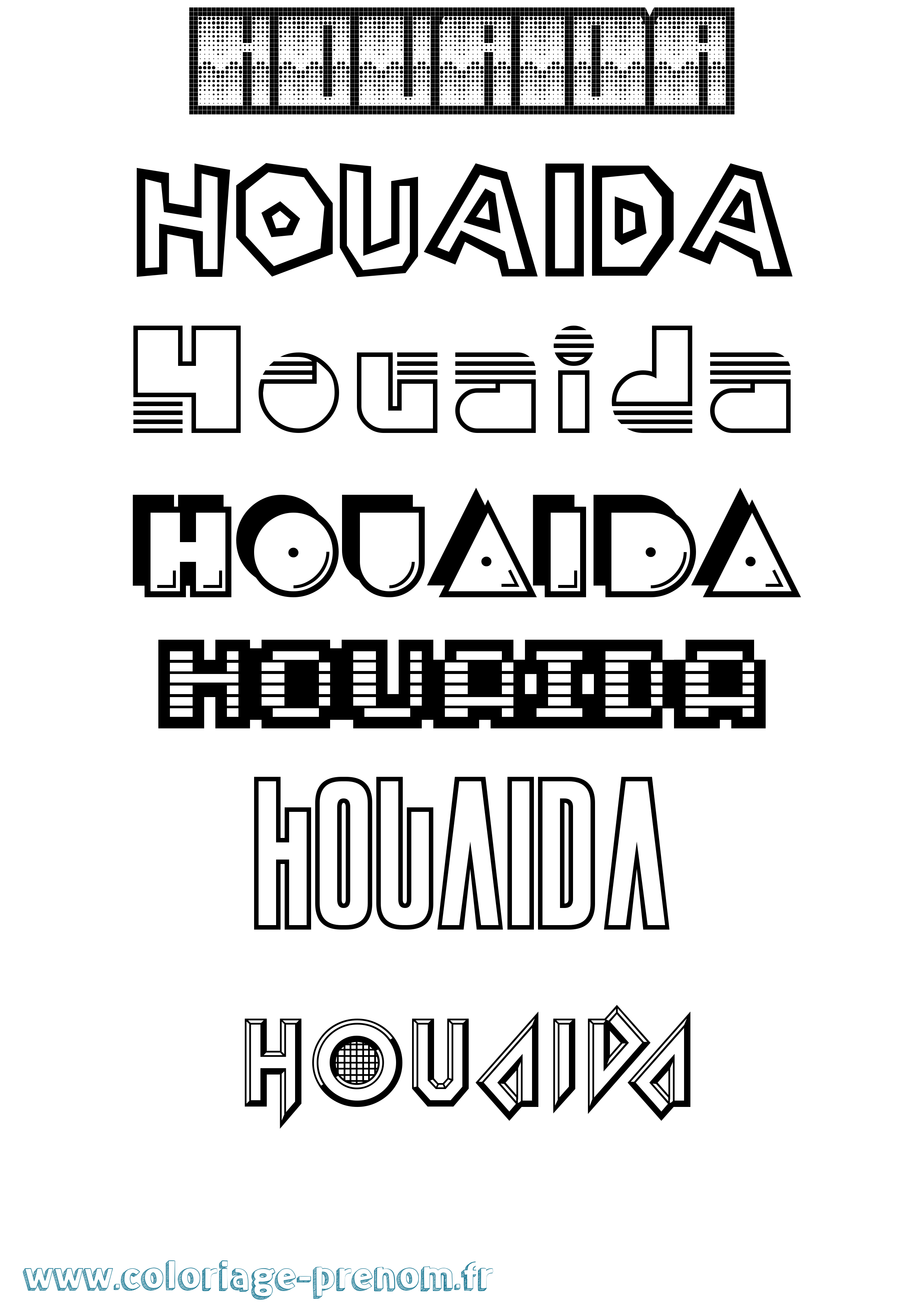 Coloriage Houaida Jeux Vidéos Coloriage prénom Houaida Jeux Vidéos