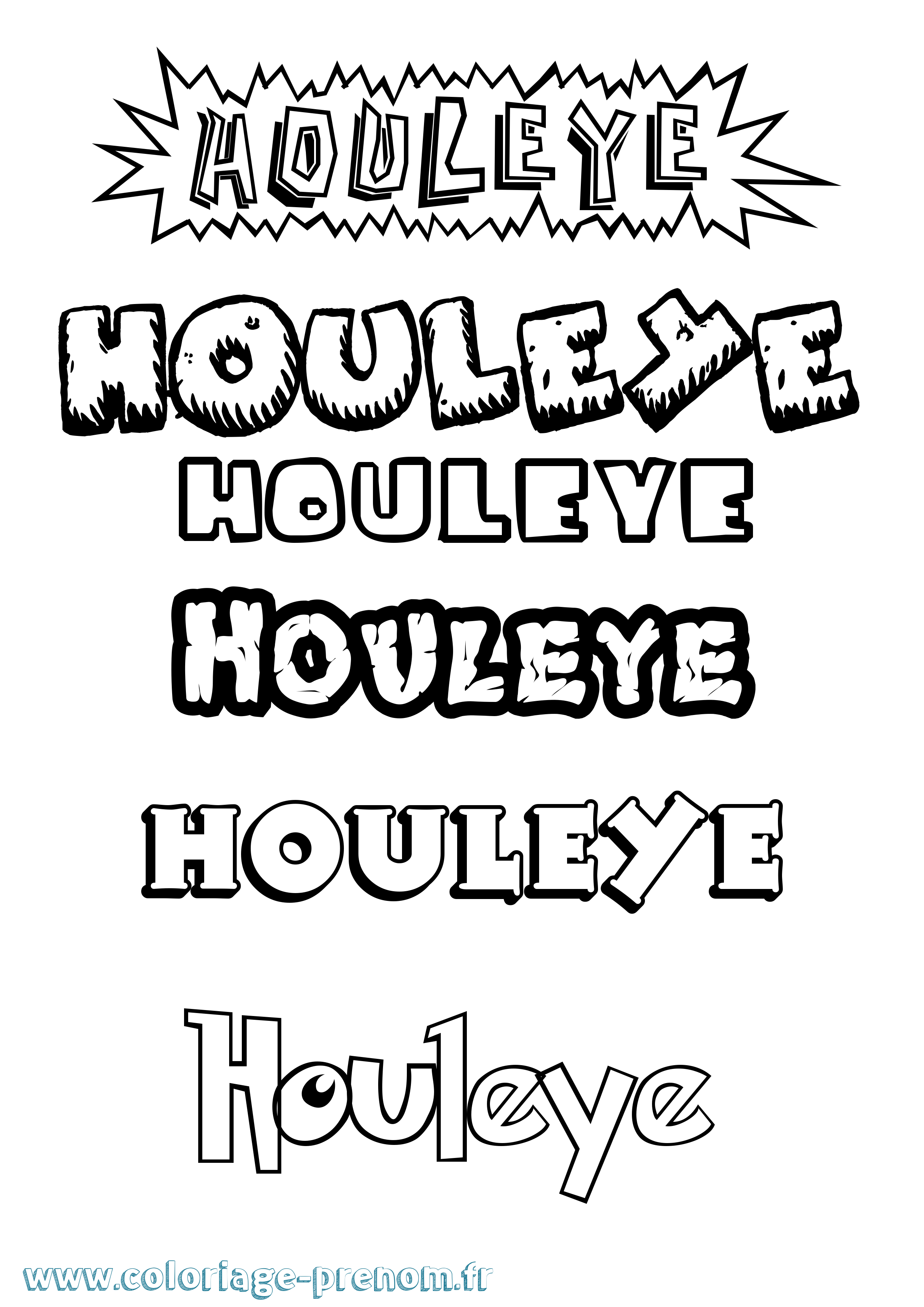 Coloriage Houleye Dessin Animé Coloriage prénom Houleye Dessin Animé