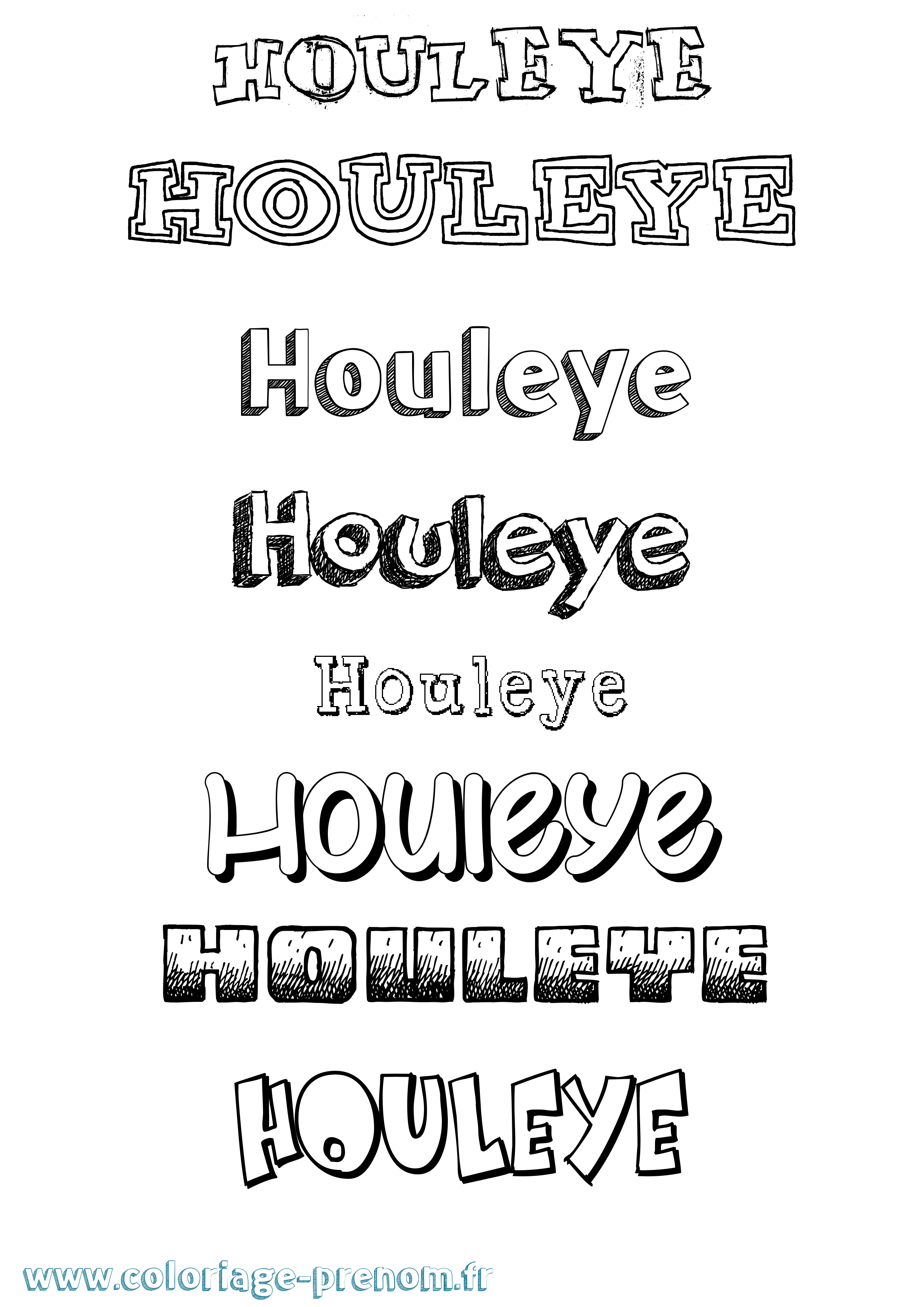 Coloriage Houleye Dessiné Coloriage prénom Houleye Dessiné