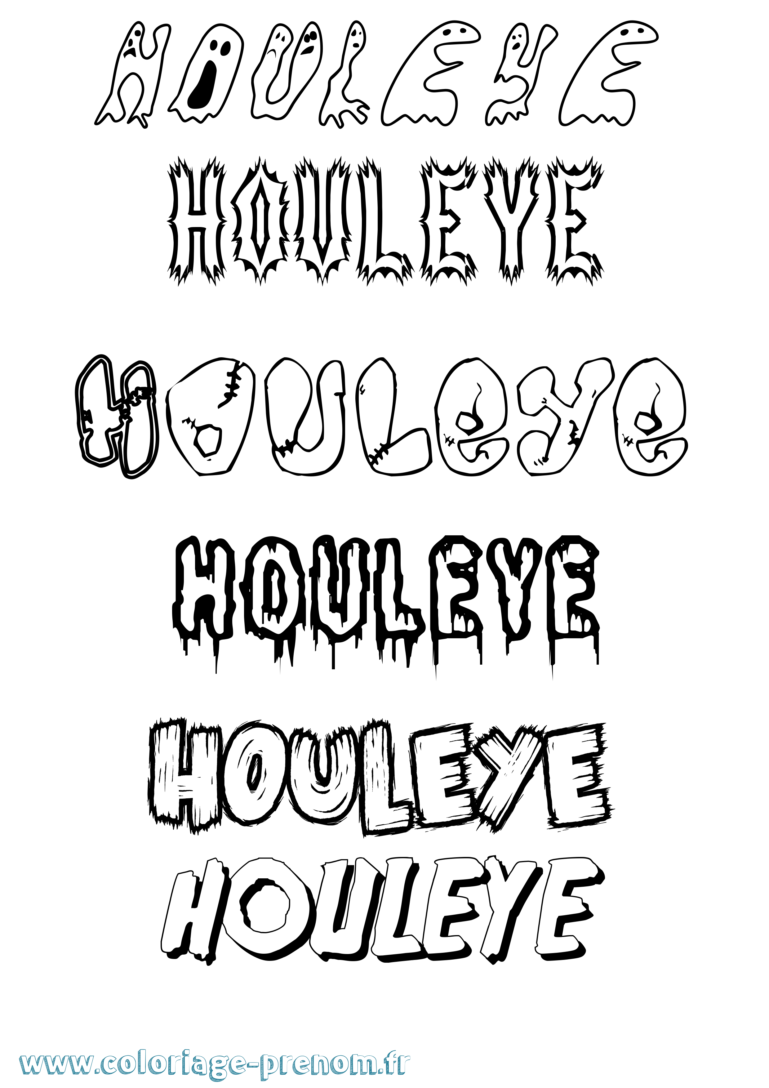 Coloriage Houleye Frisson Coloriage prénom Houleye Frisson