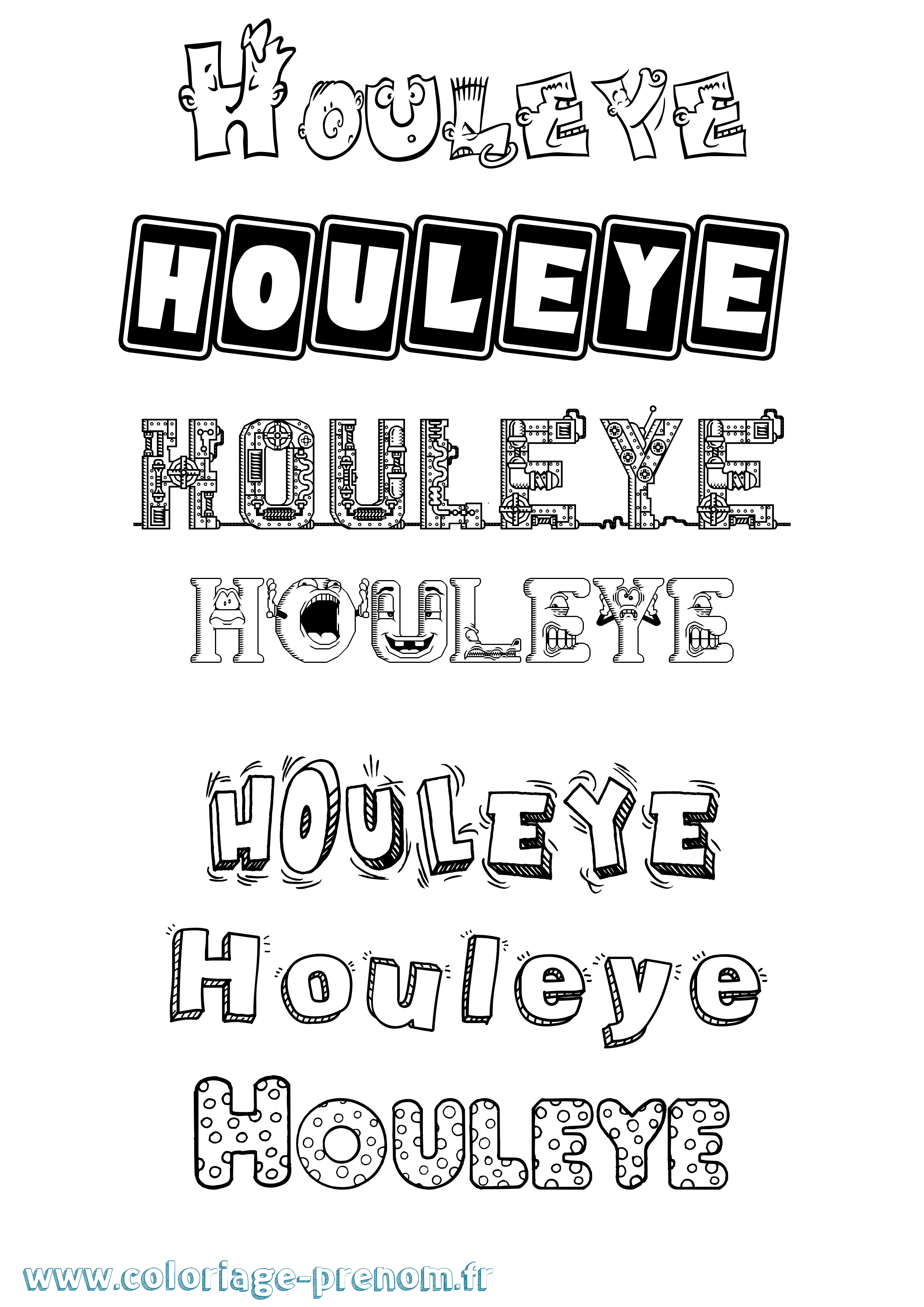 Coloriage Houleye Fun Coloriage prénom Houleye Fun