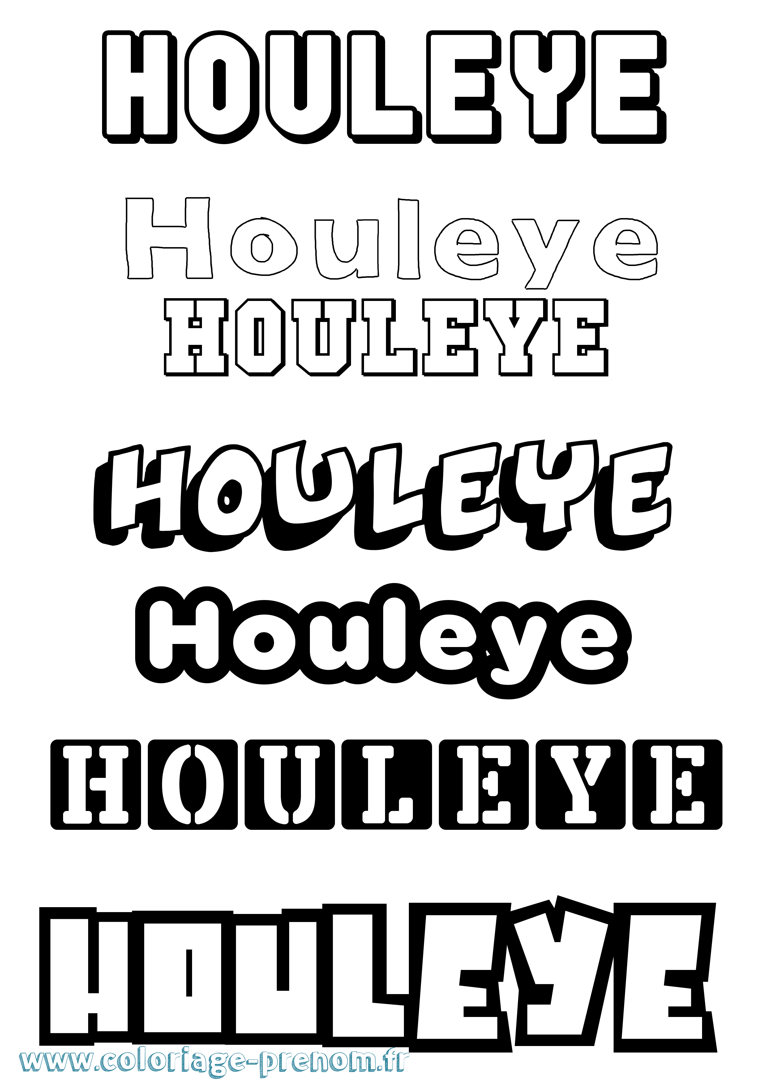 Coloriage Houleye Simple Coloriage prénom Houleye Simple