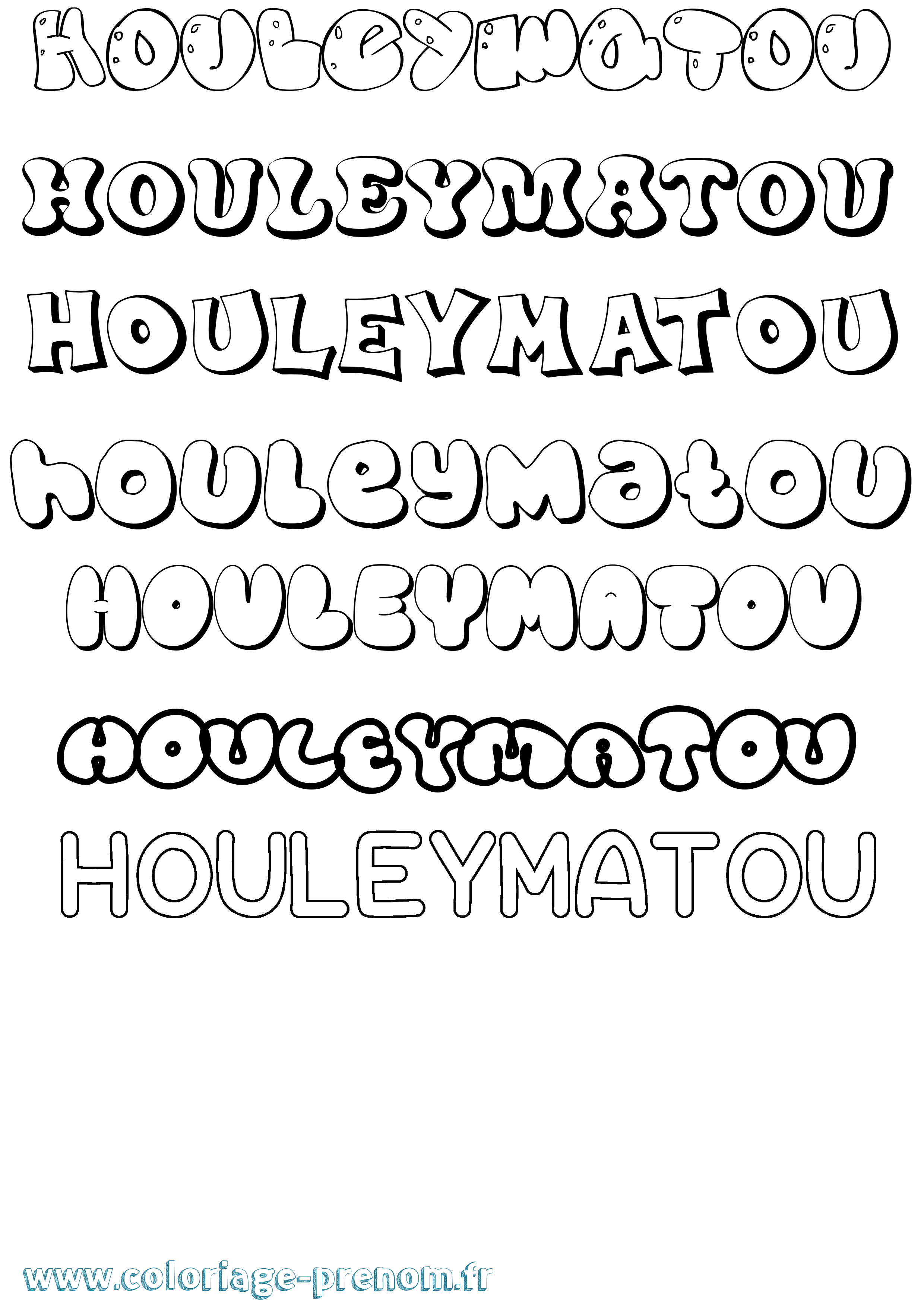 Coloriage Houleymatou Bubble Coloriage prénom Houleymatou Bubble