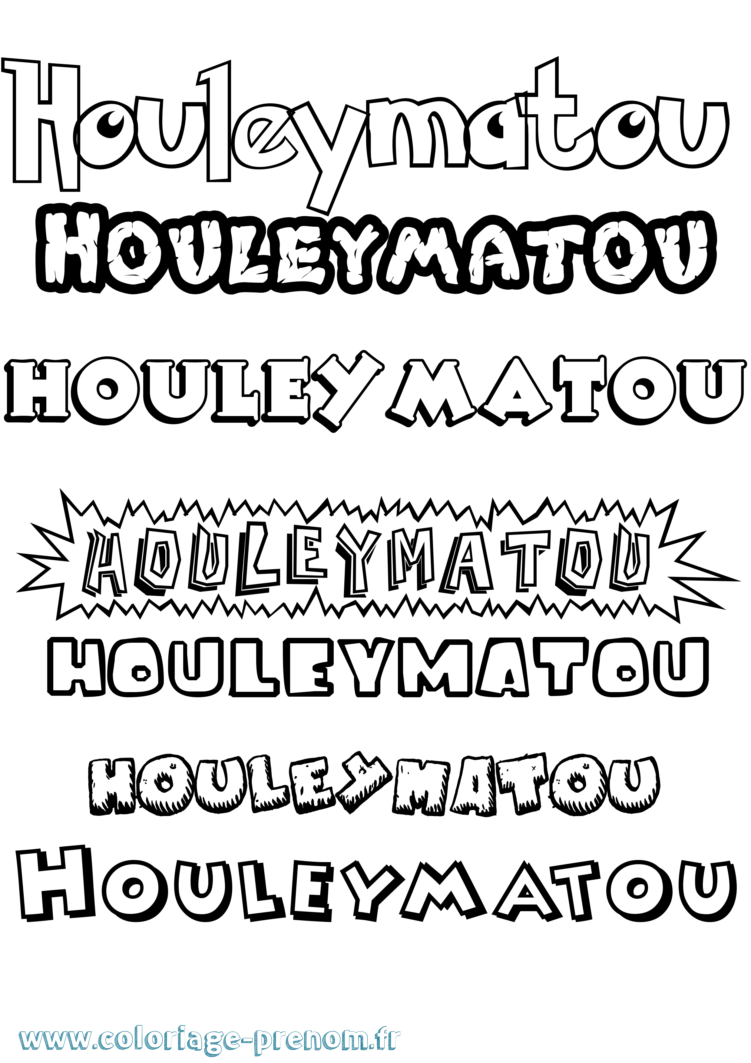 Coloriage Houleymatou Dessin Animé Coloriage prénom Houleymatou Dessin Animé
