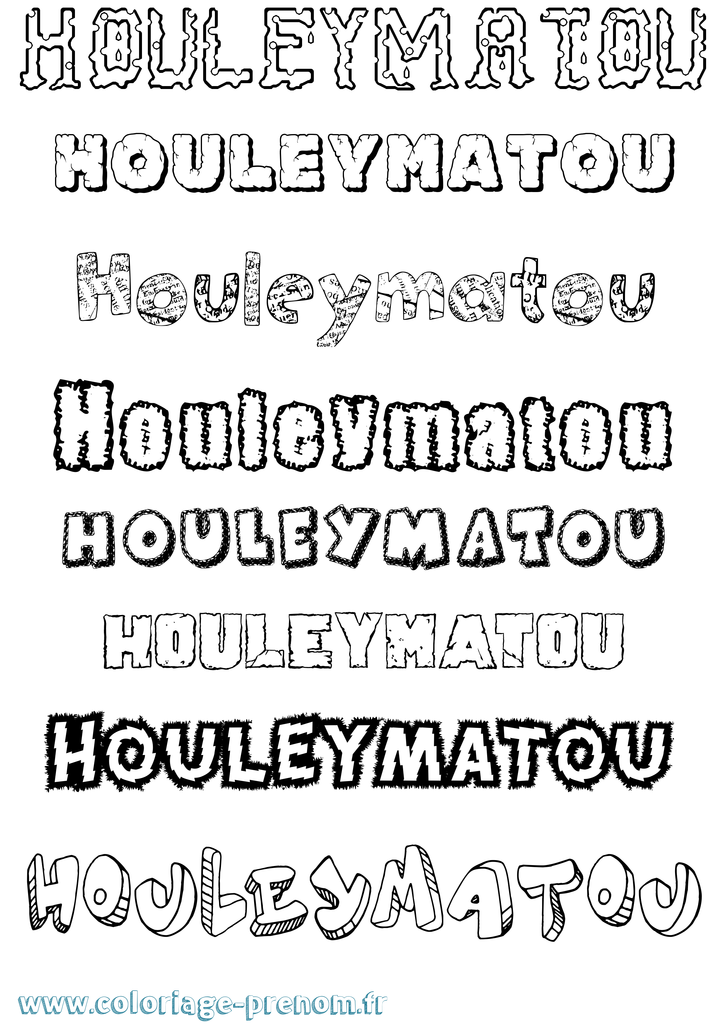 Coloriage Houleymatou Destructuré Coloriage prénom Houleymatou Destructuré