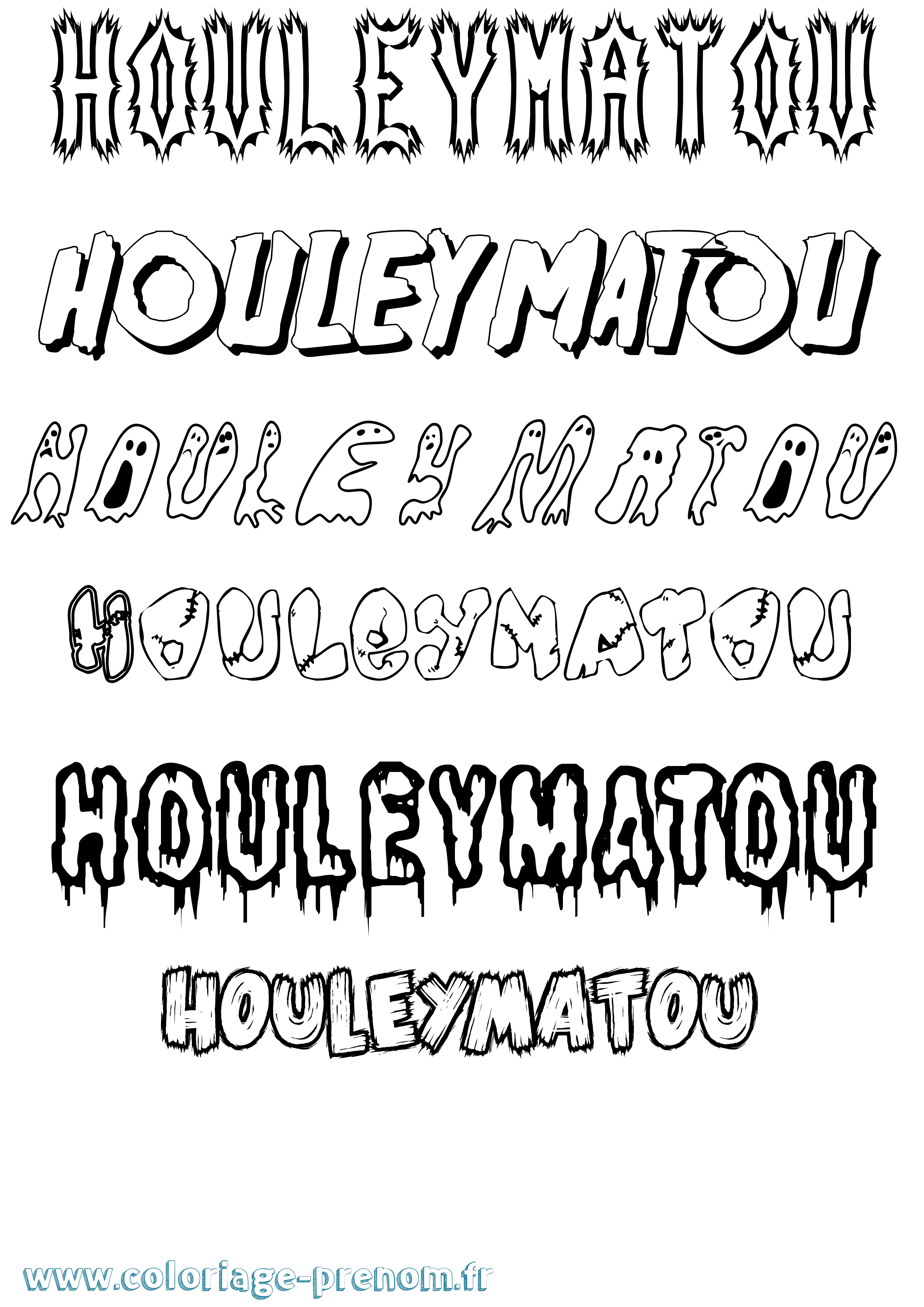 Coloriage Houleymatou Frisson Coloriage prénom Houleymatou Frisson
