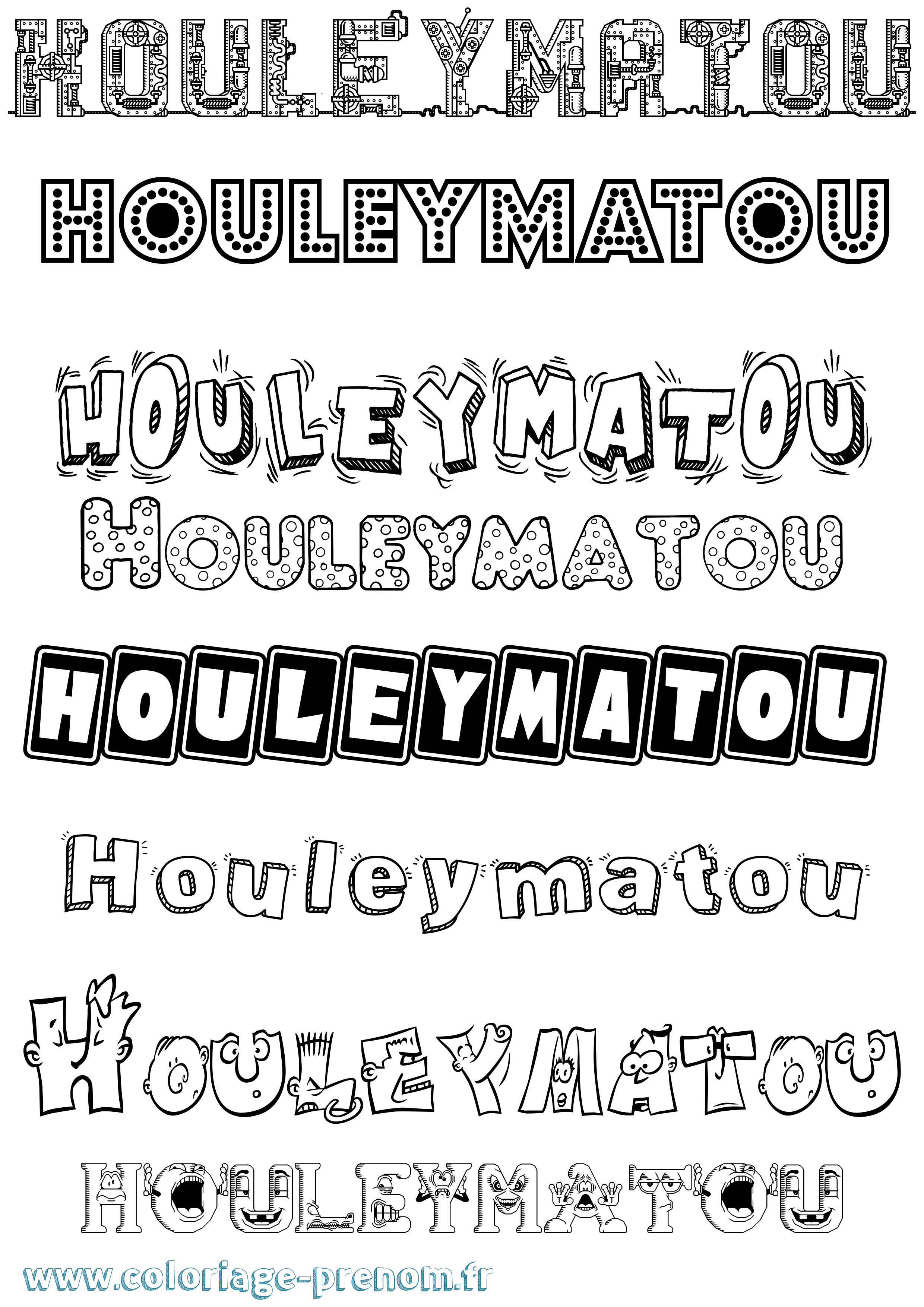Coloriage Houleymatou Fun Coloriage prénom Houleymatou Fun