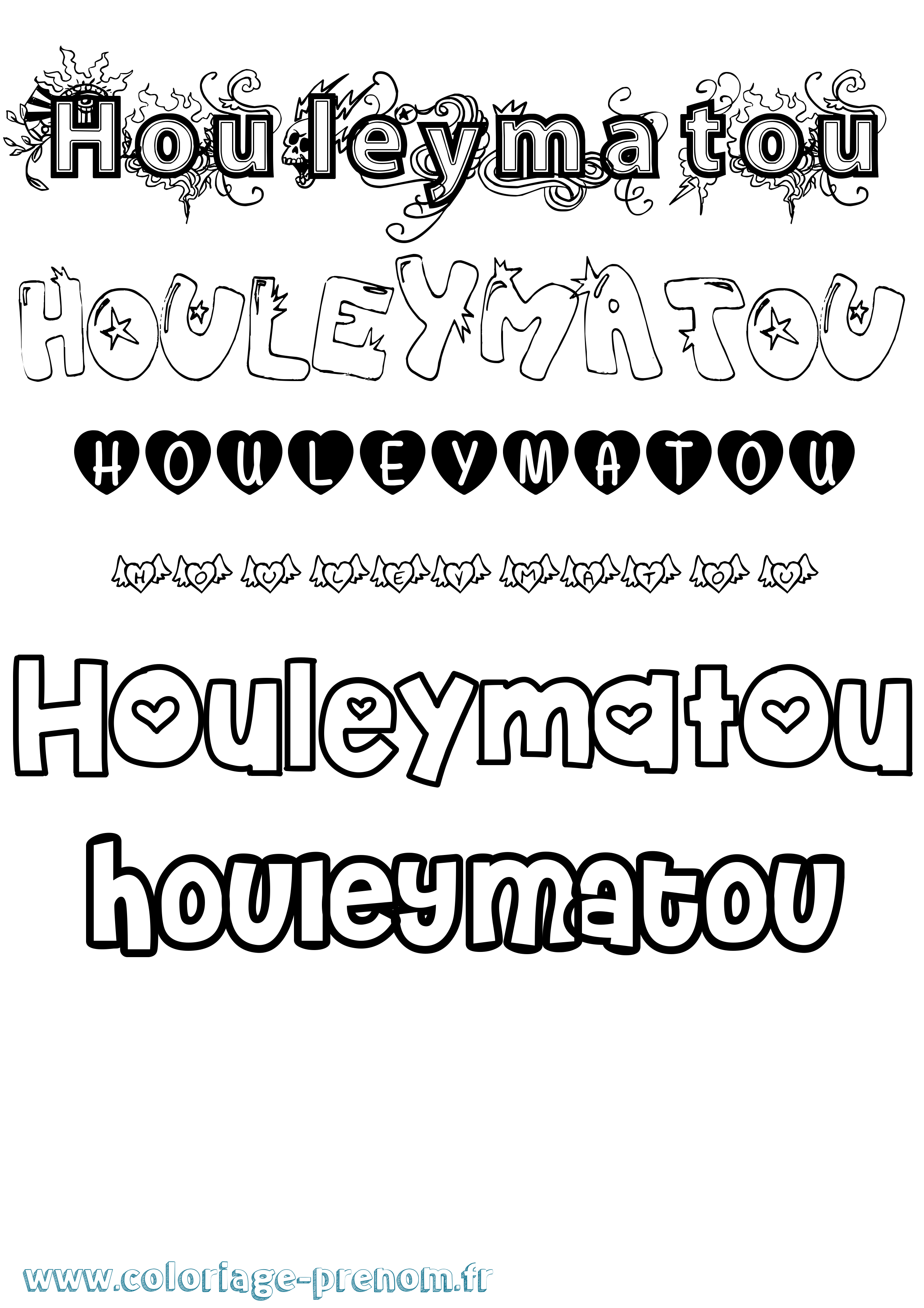 Coloriage Houleymatou Girly Coloriage prénom Houleymatou Girly