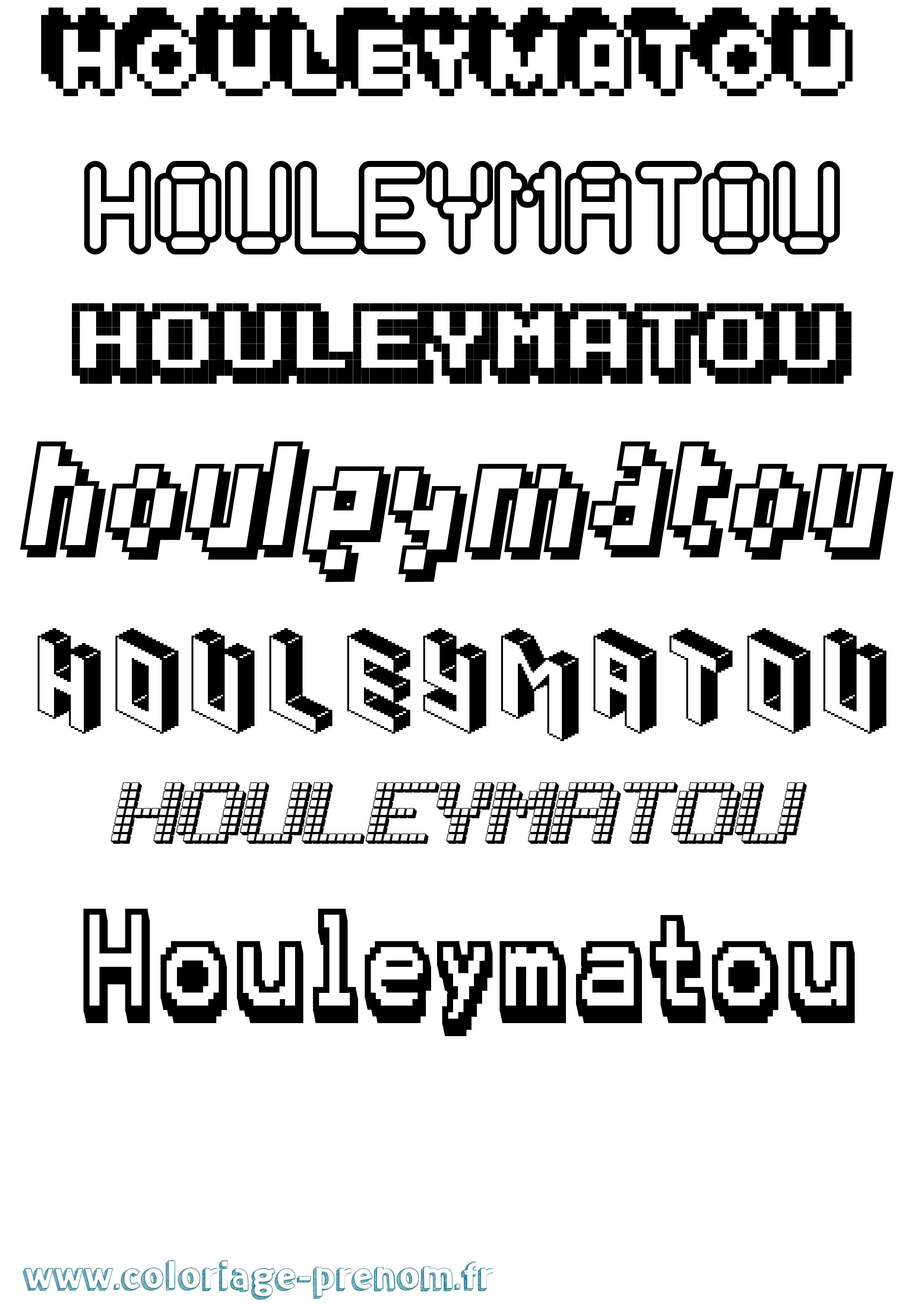 Coloriage Houleymatou Pixel Coloriage prénom Houleymatou Pixel