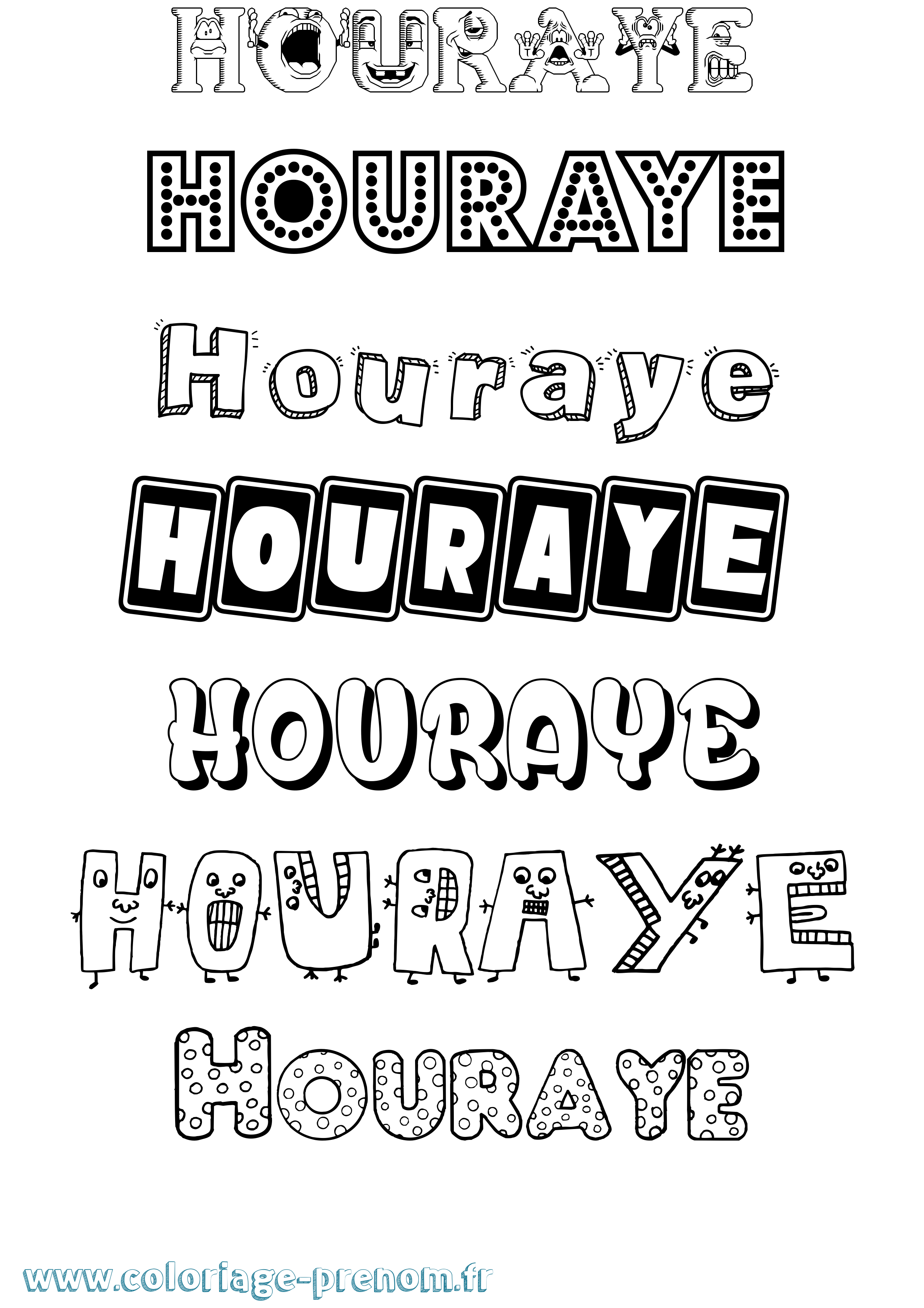 Coloriage Houraye Fun Coloriage prénom Houraye Fun