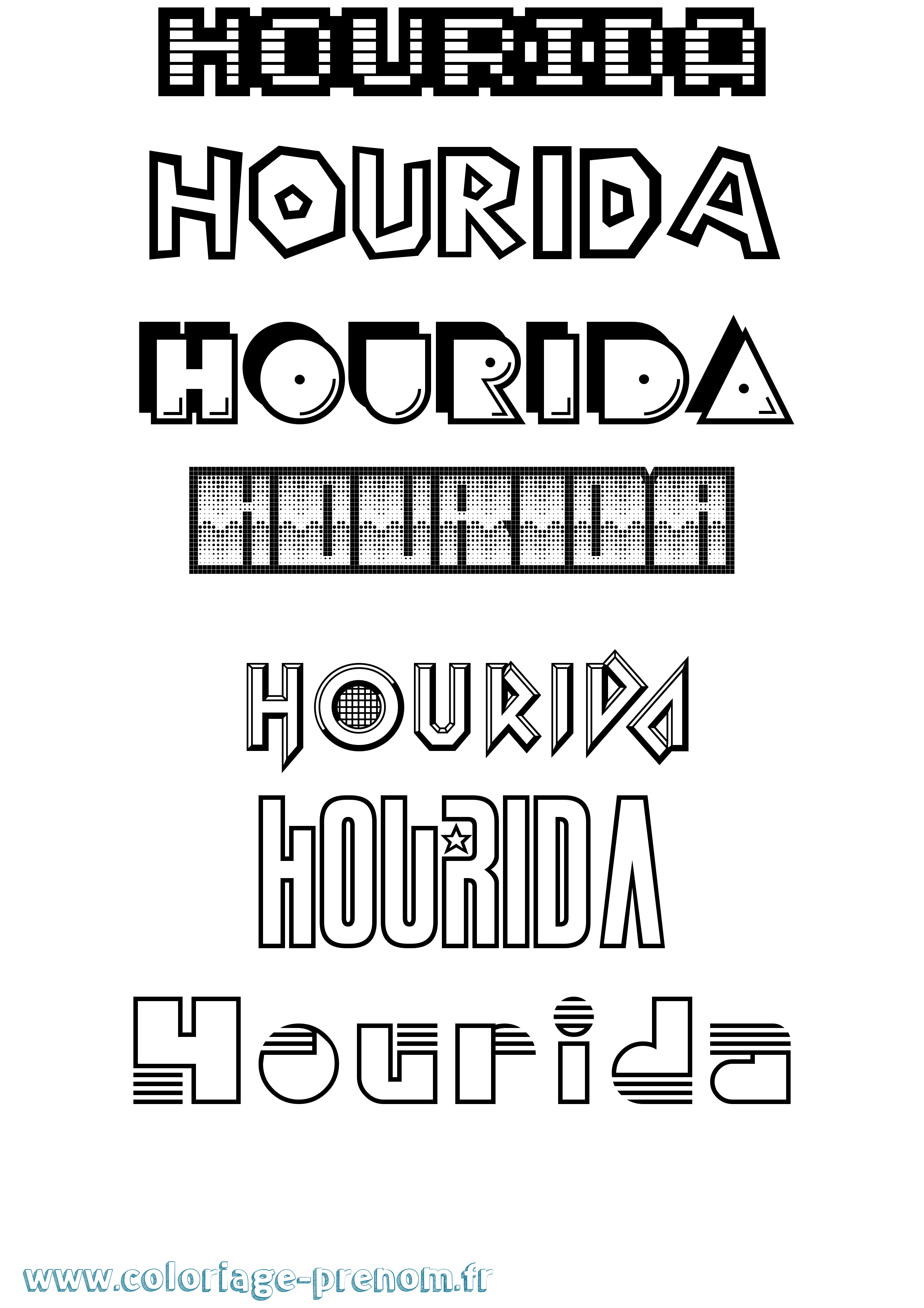 Coloriage Hourida Jeux Vidéos Coloriage prénom Hourida Jeux Vidéos