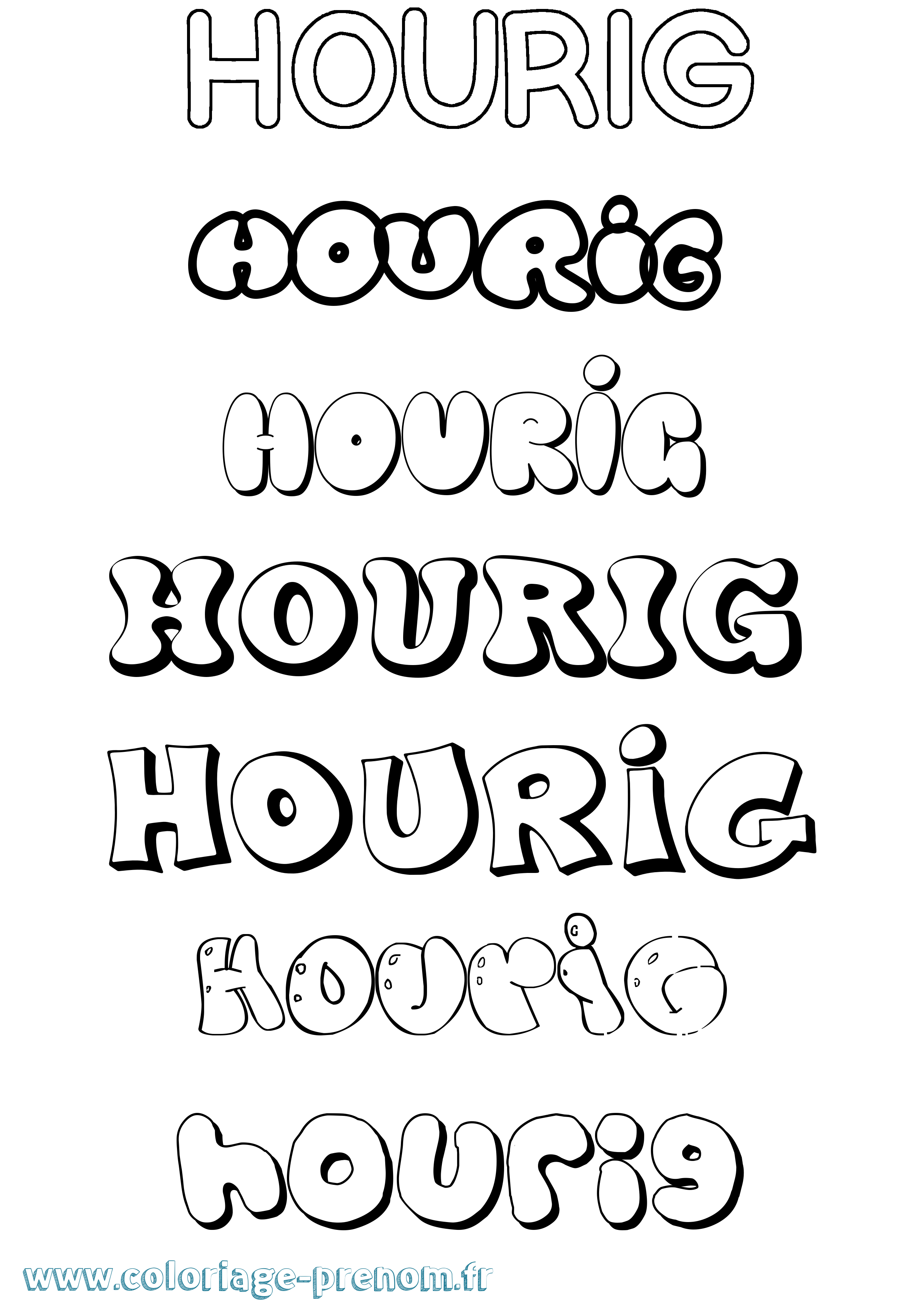Coloriage Hourig Bubble Coloriage prénom Hourig Bubble
