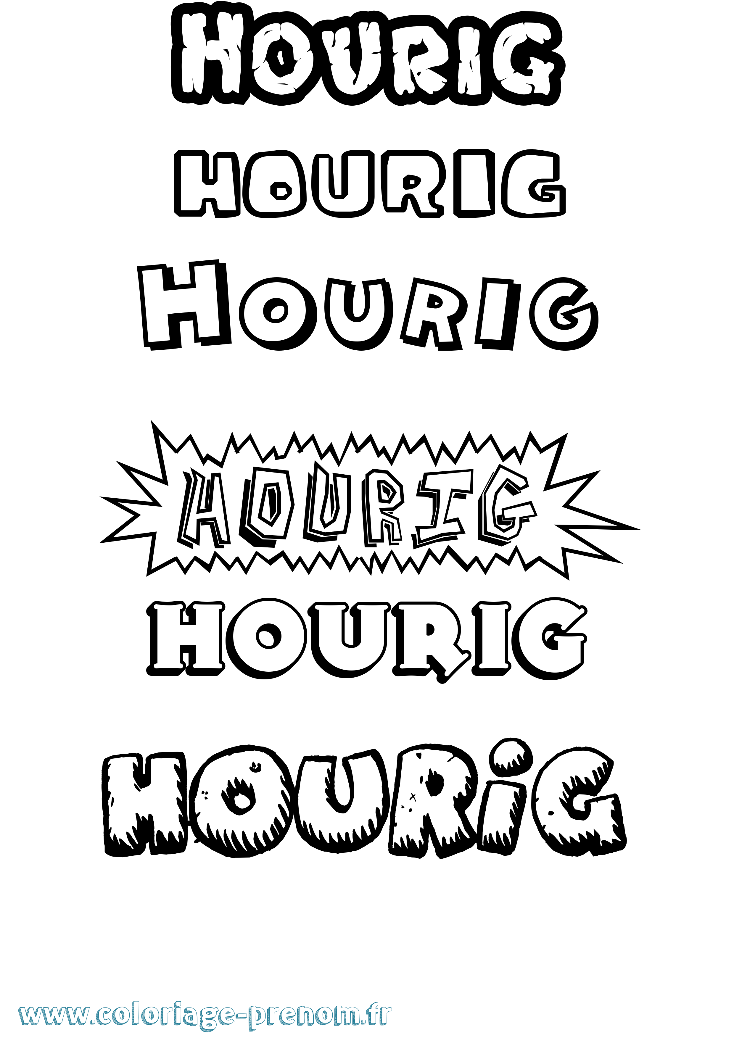 Coloriage Hourig Dessin Animé Coloriage prénom Hourig Dessin Animé