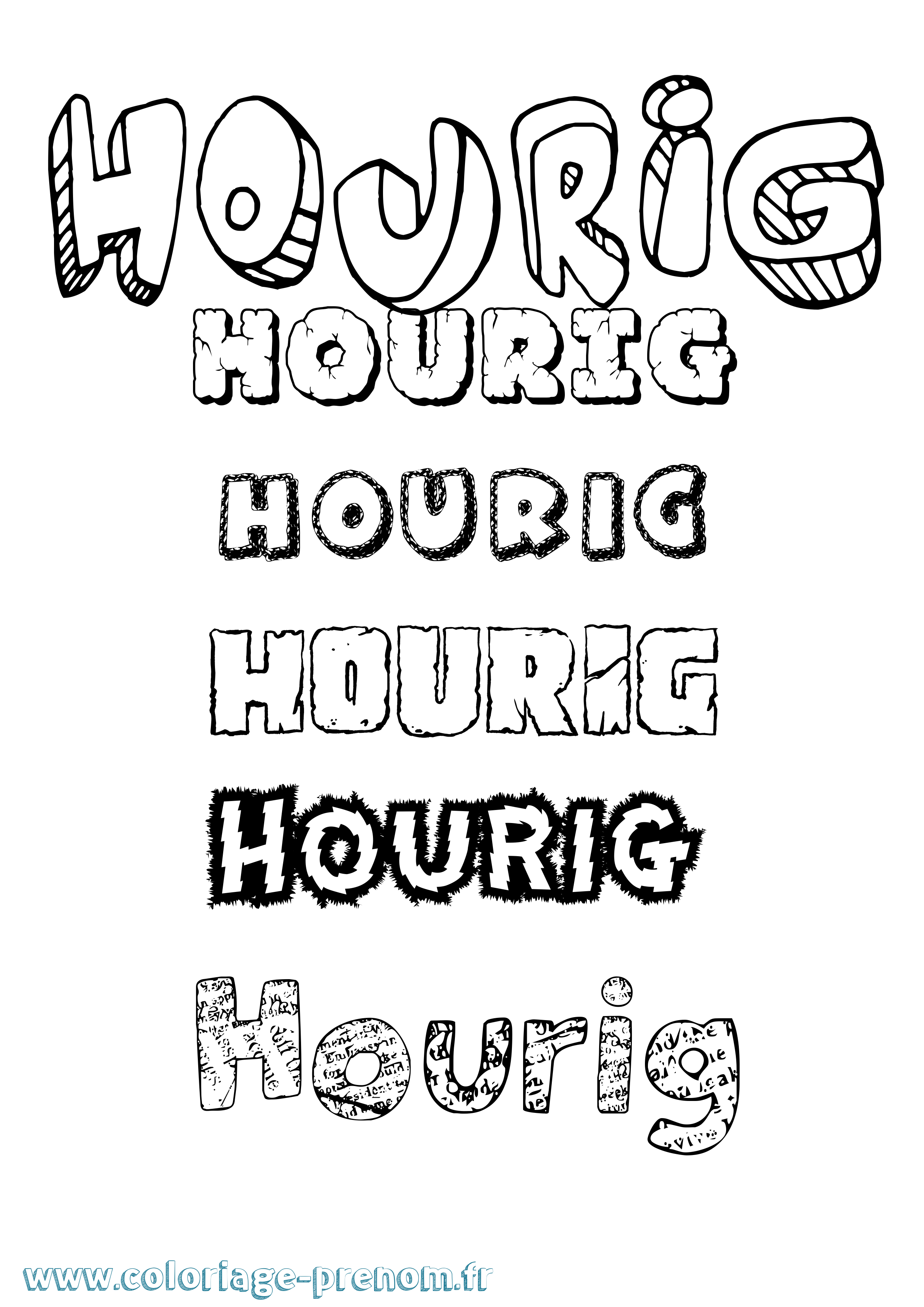 Coloriage Hourig Destructuré Coloriage prénom Hourig Destructuré