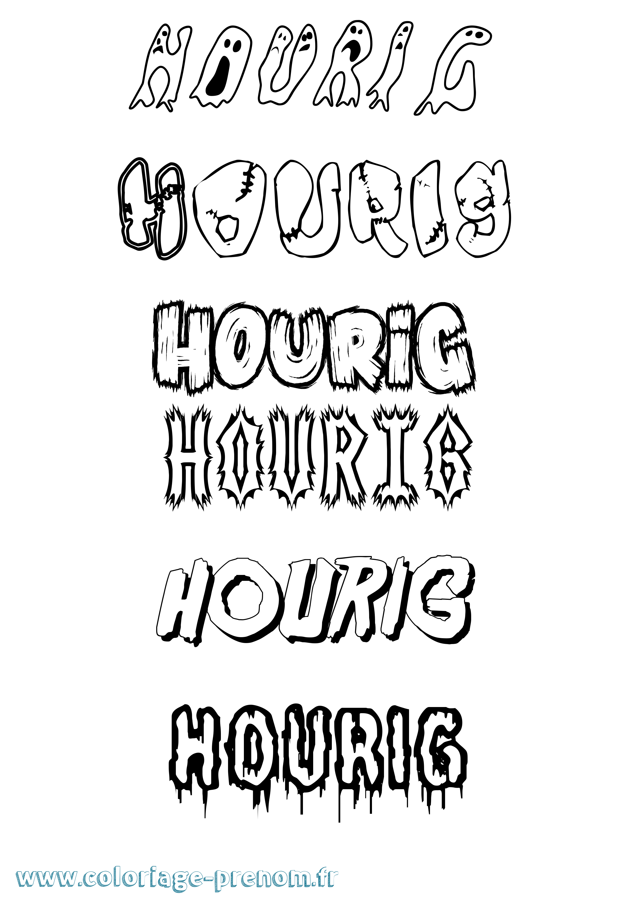 Coloriage Hourig Frisson Coloriage prénom Hourig Frisson
