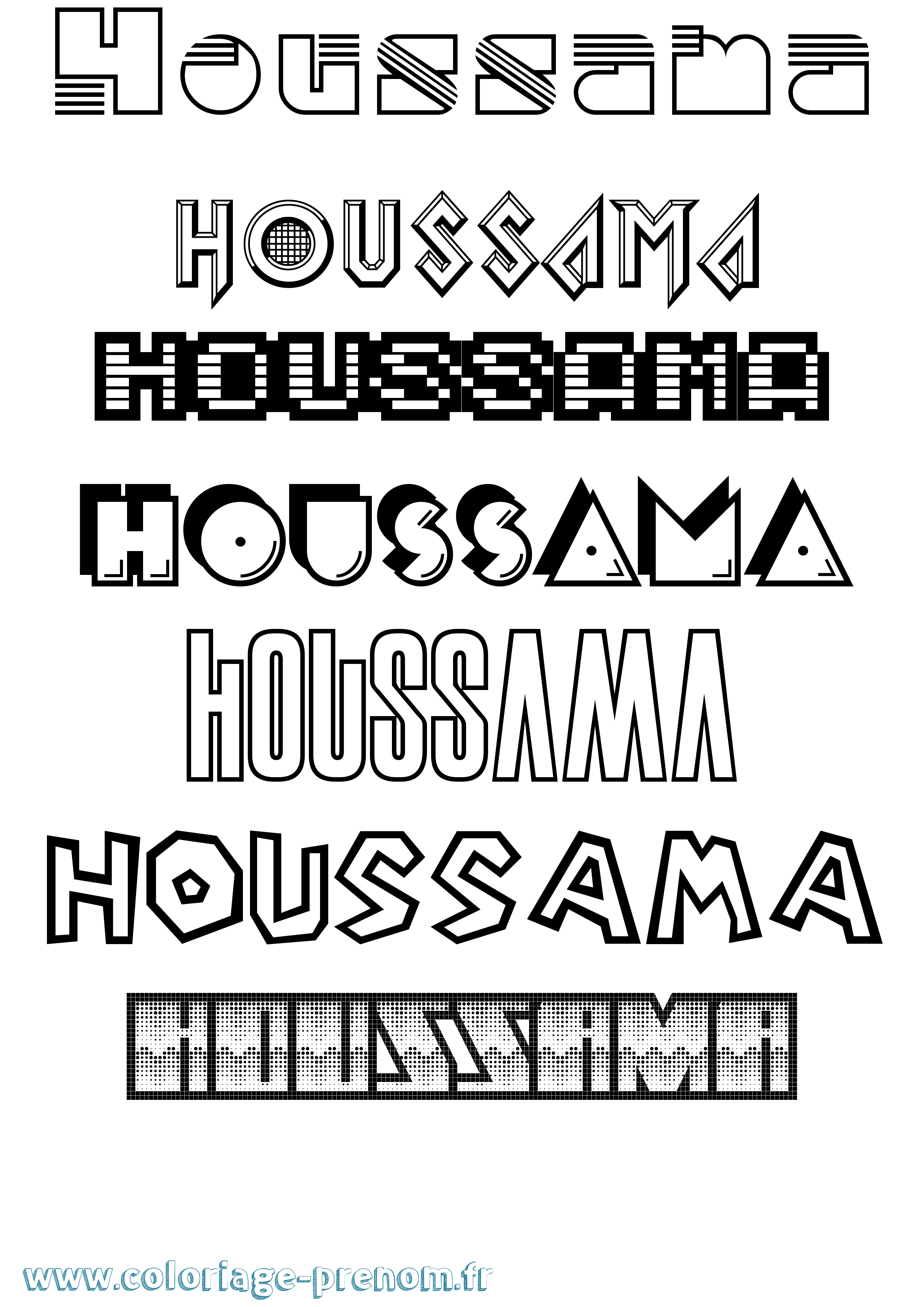 Coloriage Houssama Jeux Vidéos Coloriage prénom Houssama Jeux Vidéos