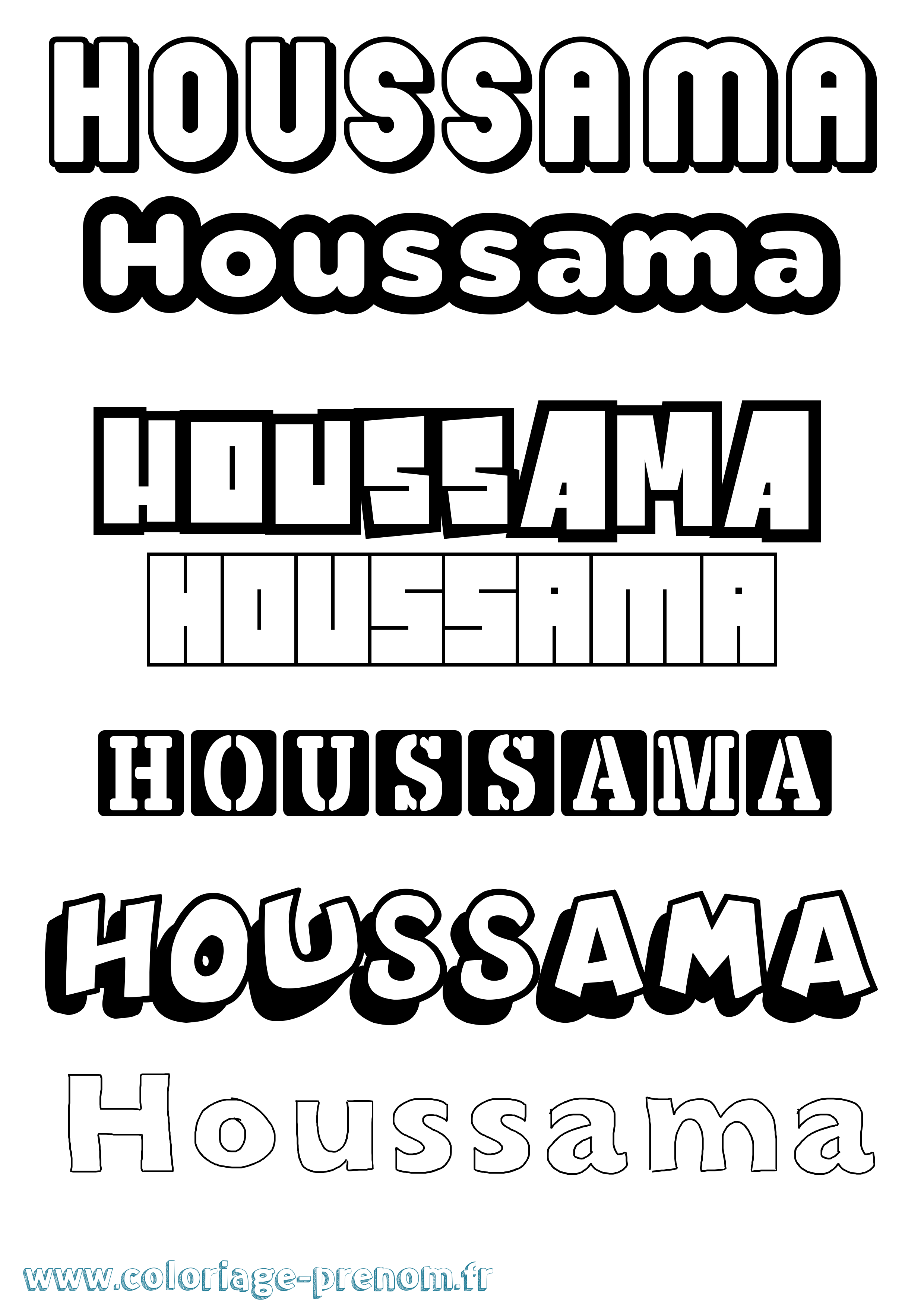 Coloriage Houssama Simple Coloriage prénom Houssama Simple
