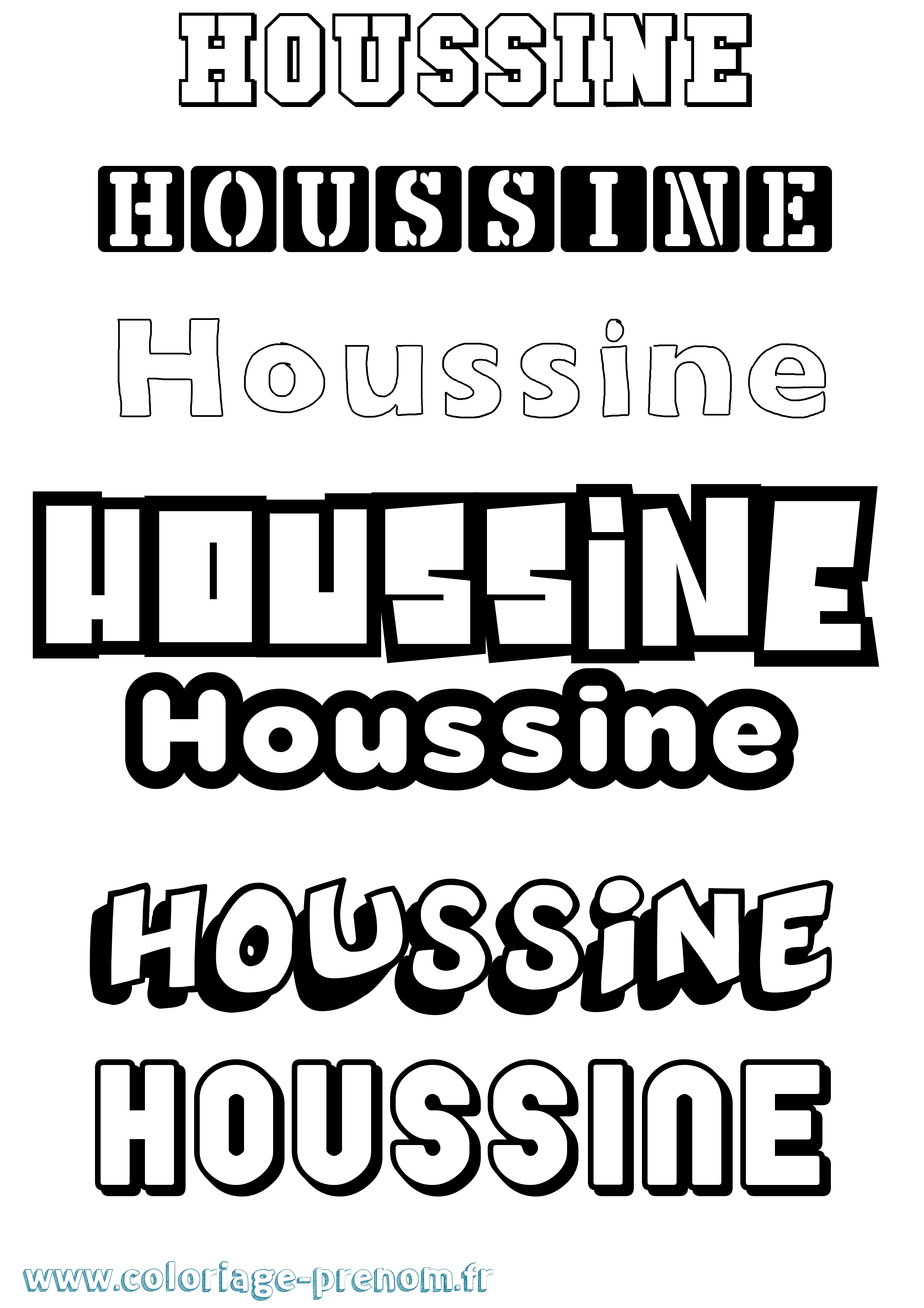 Coloriage Houssine Simple Coloriage prénom Houssine Simple