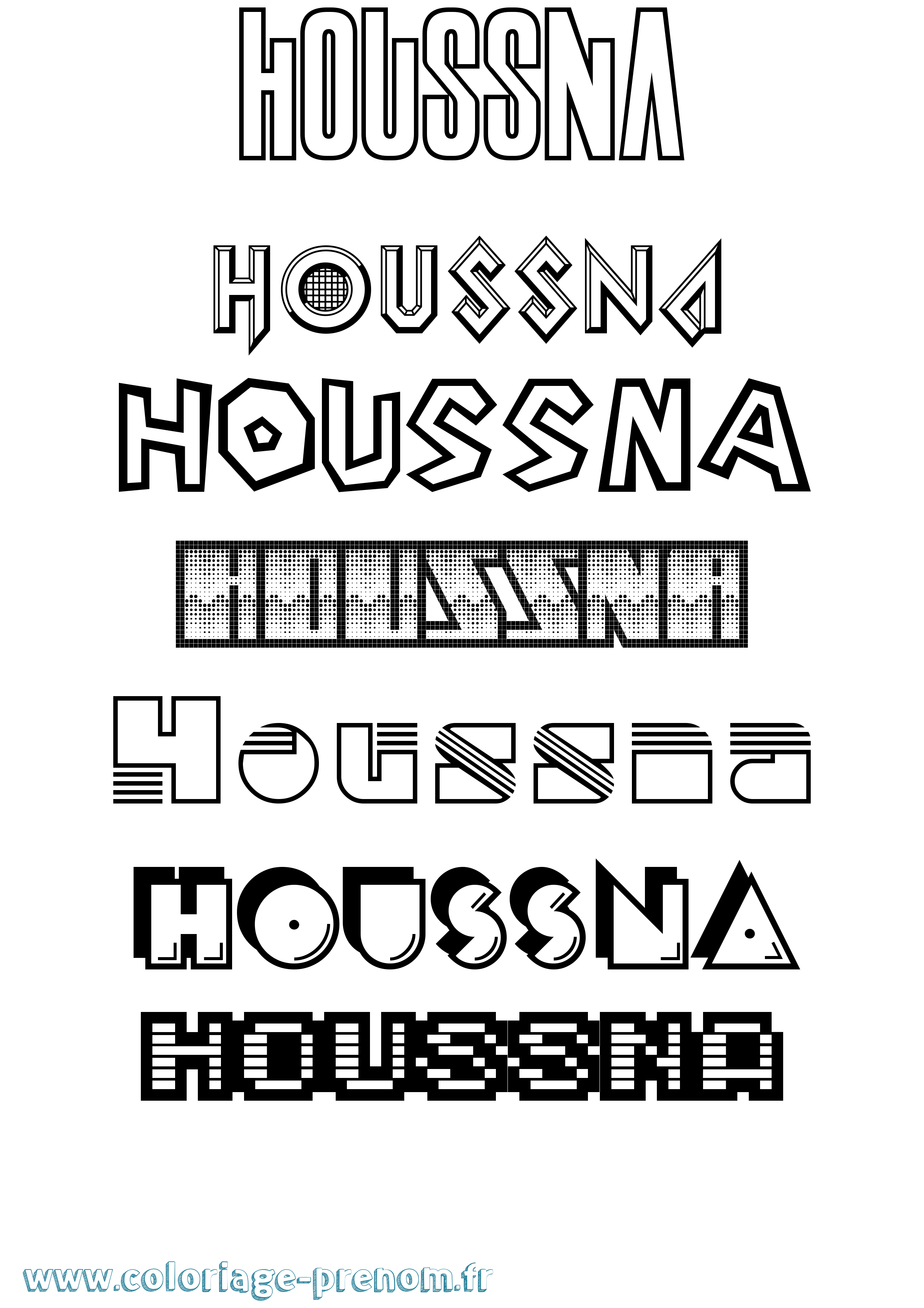 Coloriage Houssna Jeux Vidéos Coloriage prénom Houssna Jeux Vidéos