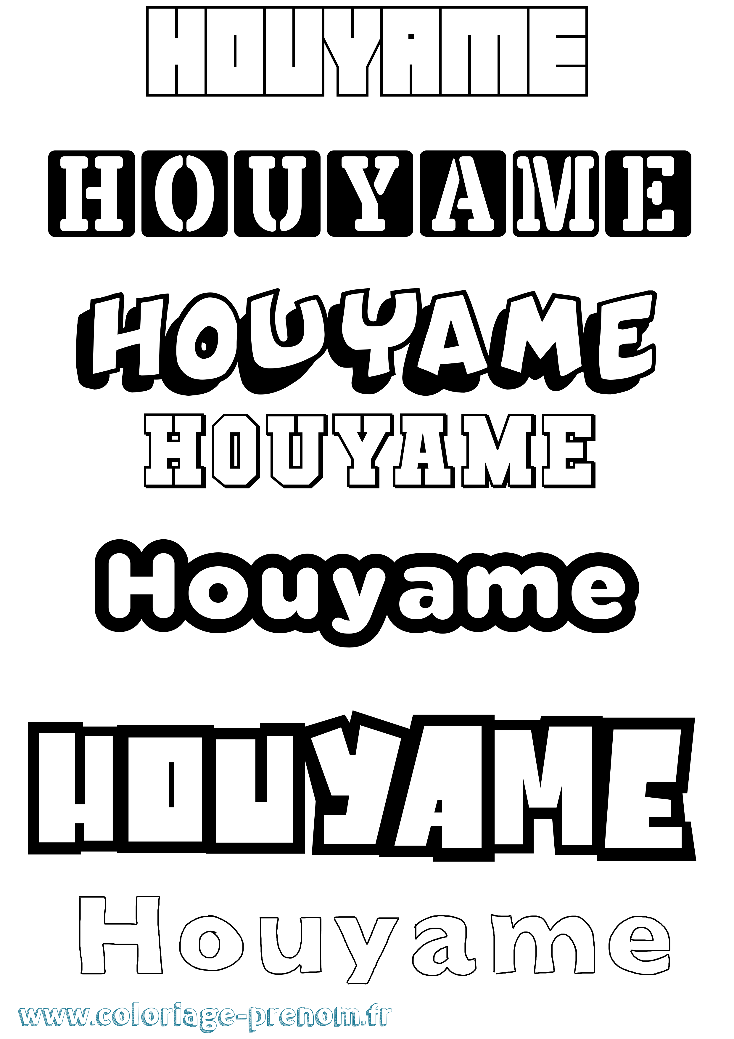 Coloriage Houyame Simple Coloriage prénom Houyame Simple