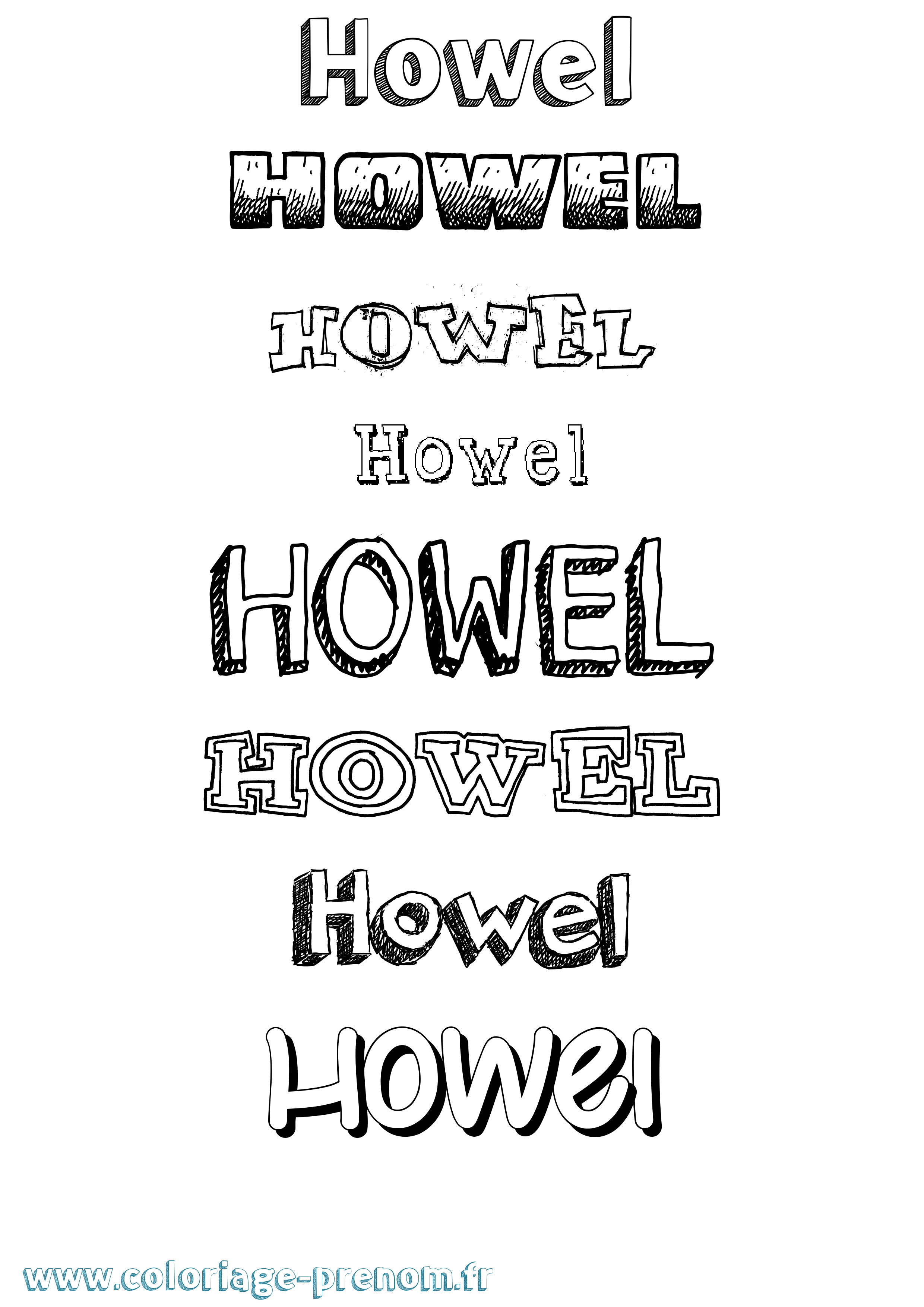 Coloriage Howel Dessiné Coloriage prénom Howel Dessiné