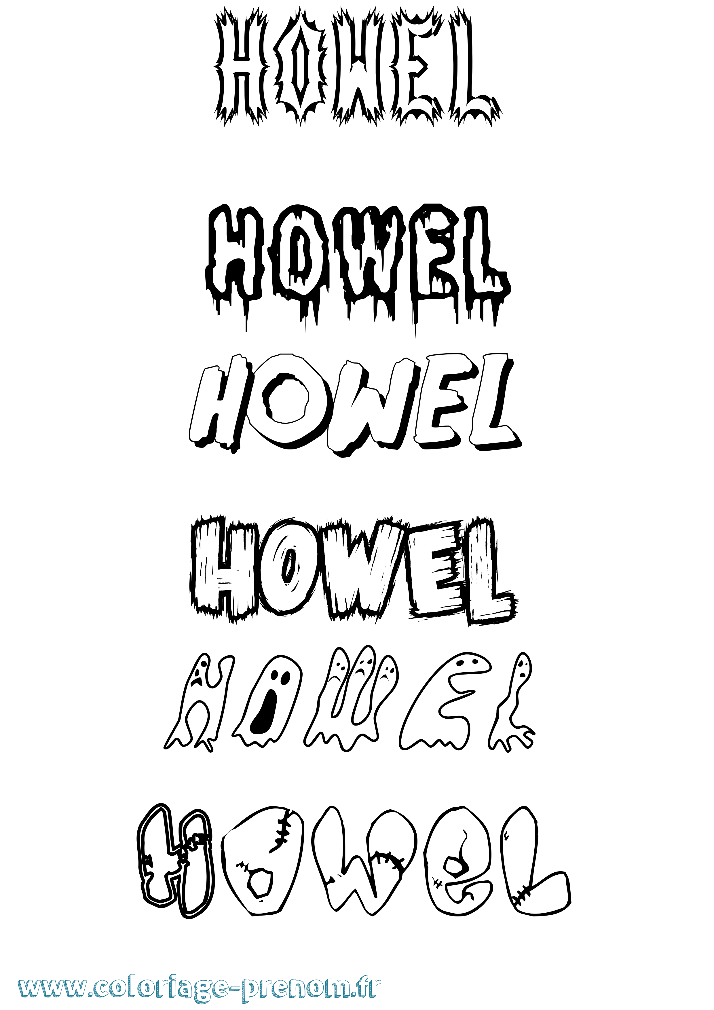 Coloriage Howel Frisson Coloriage prénom Howel Frisson