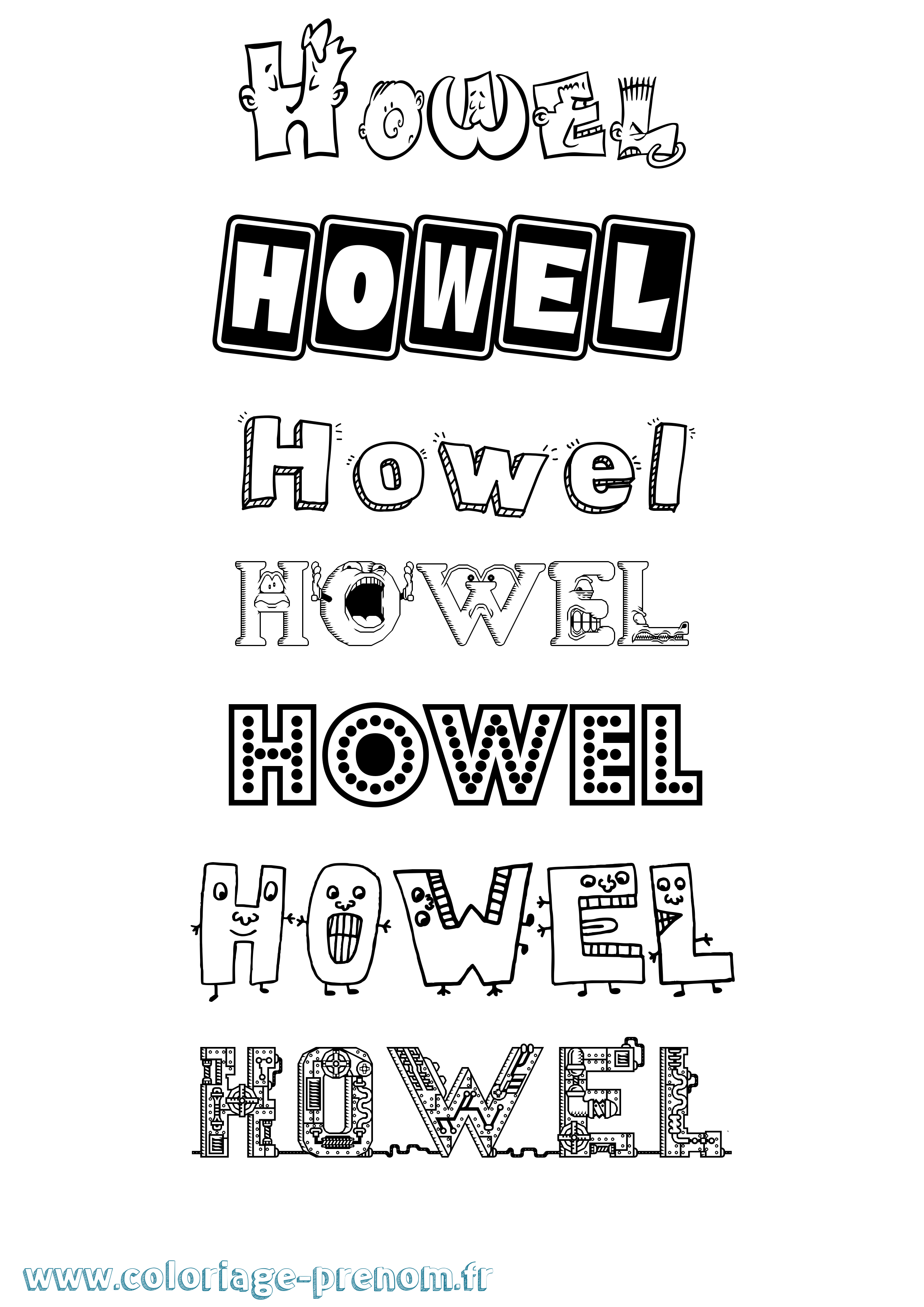 Coloriage Howel Fun Coloriage prénom Howel Fun