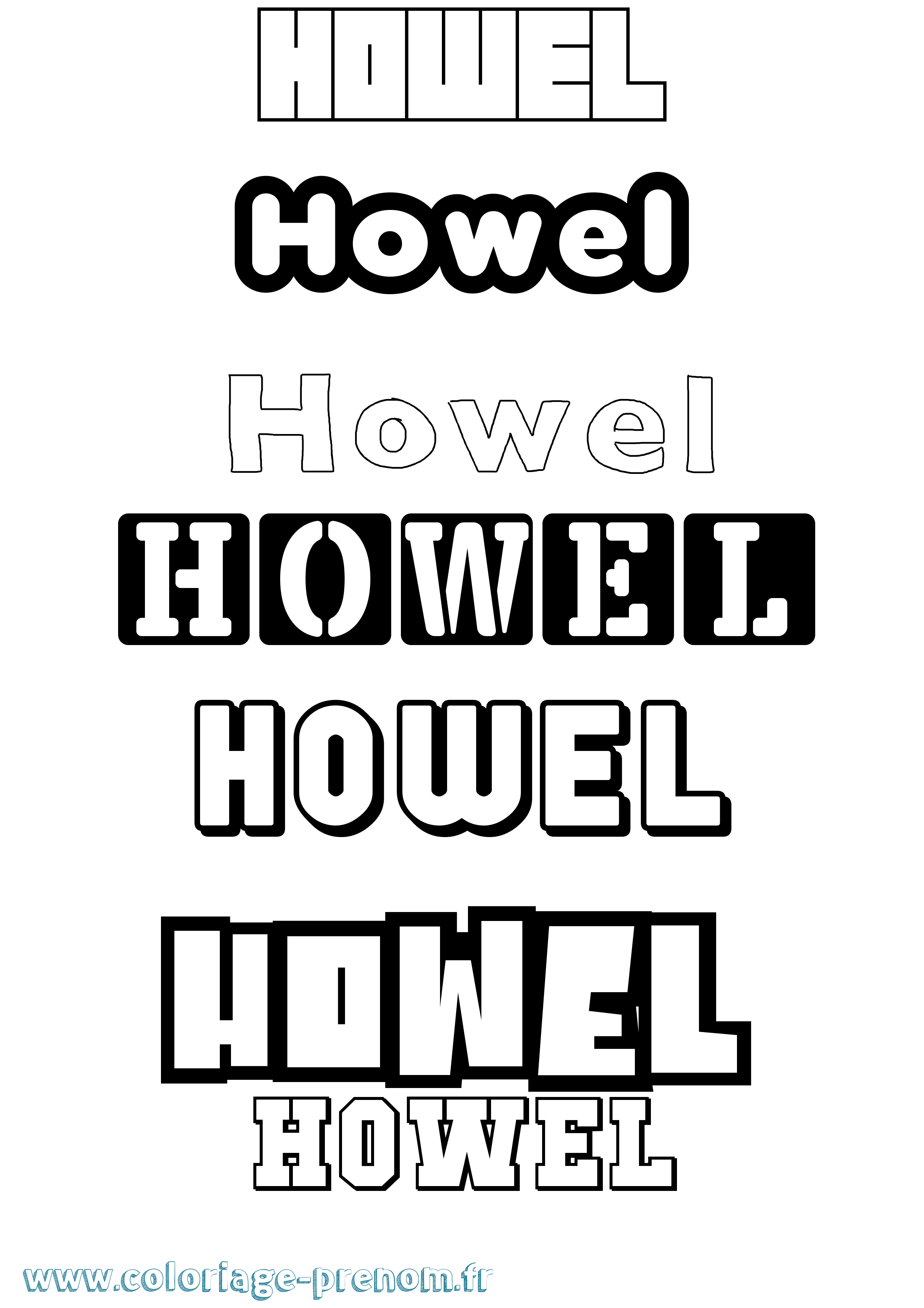 Coloriage Howel Simple Coloriage prénom Howel Simple