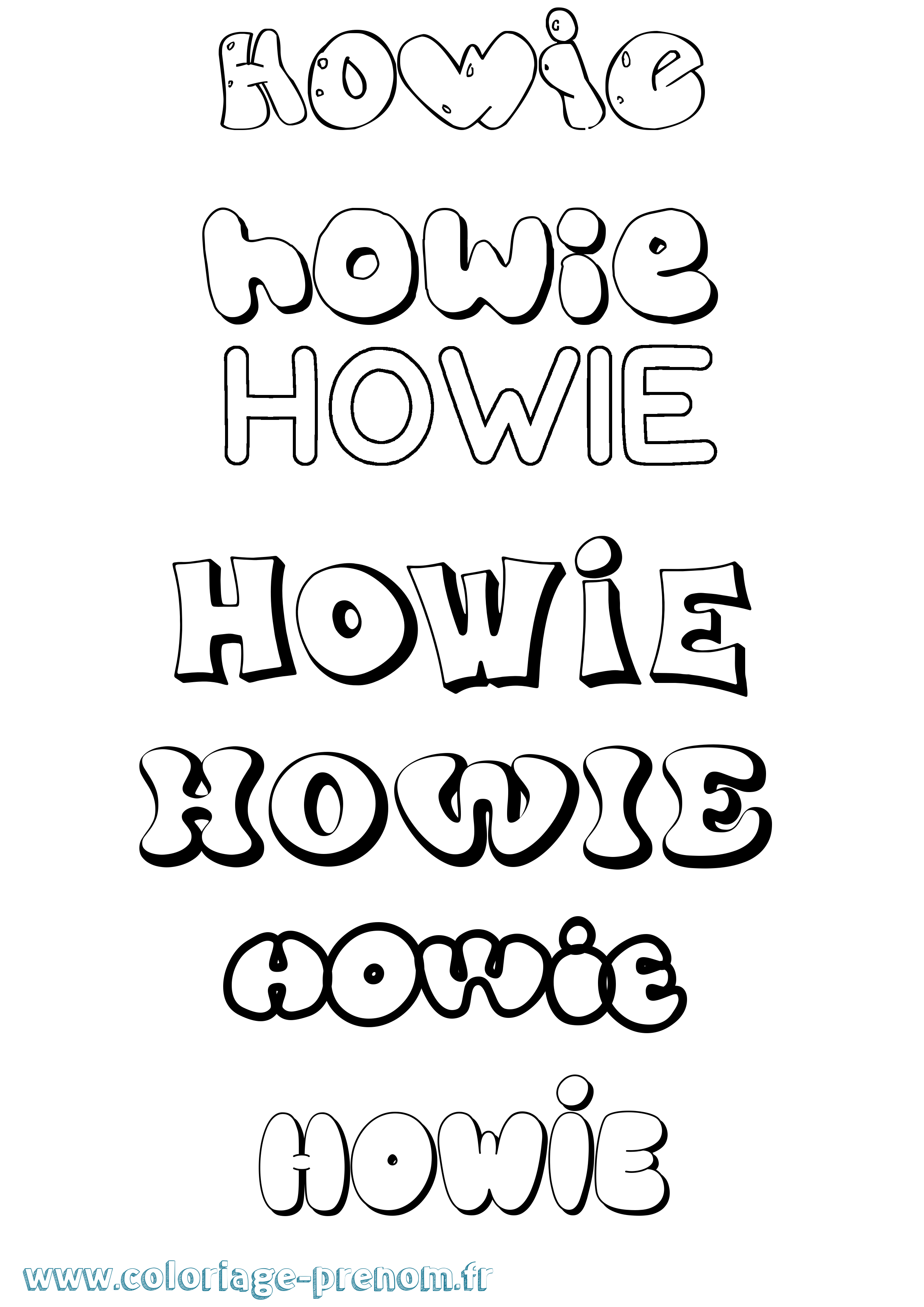 Coloriage Howie Bubble Coloriage prénom Howie Bubble
