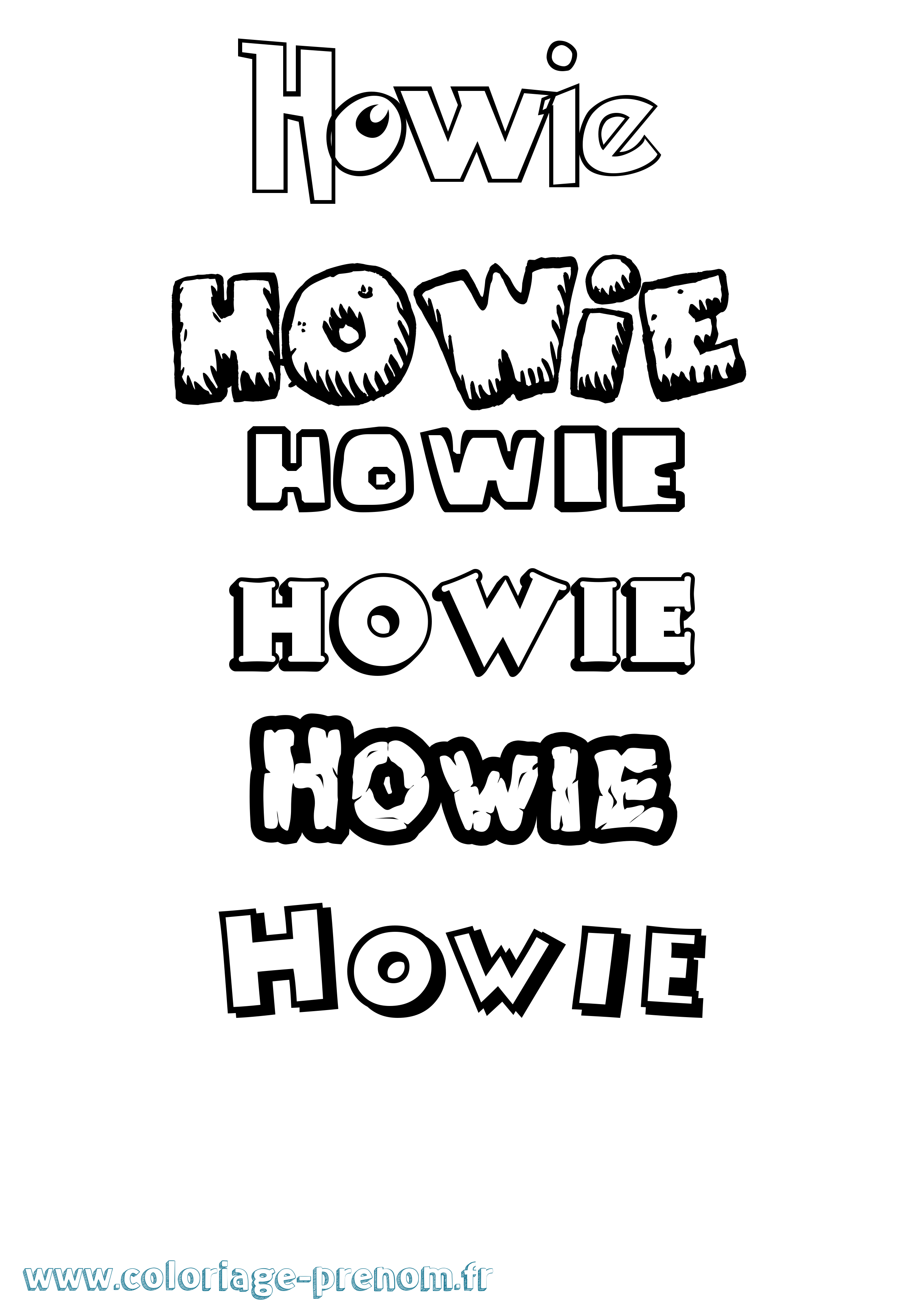Coloriage Howie Dessin Animé Coloriage prénom Howie Dessin Animé