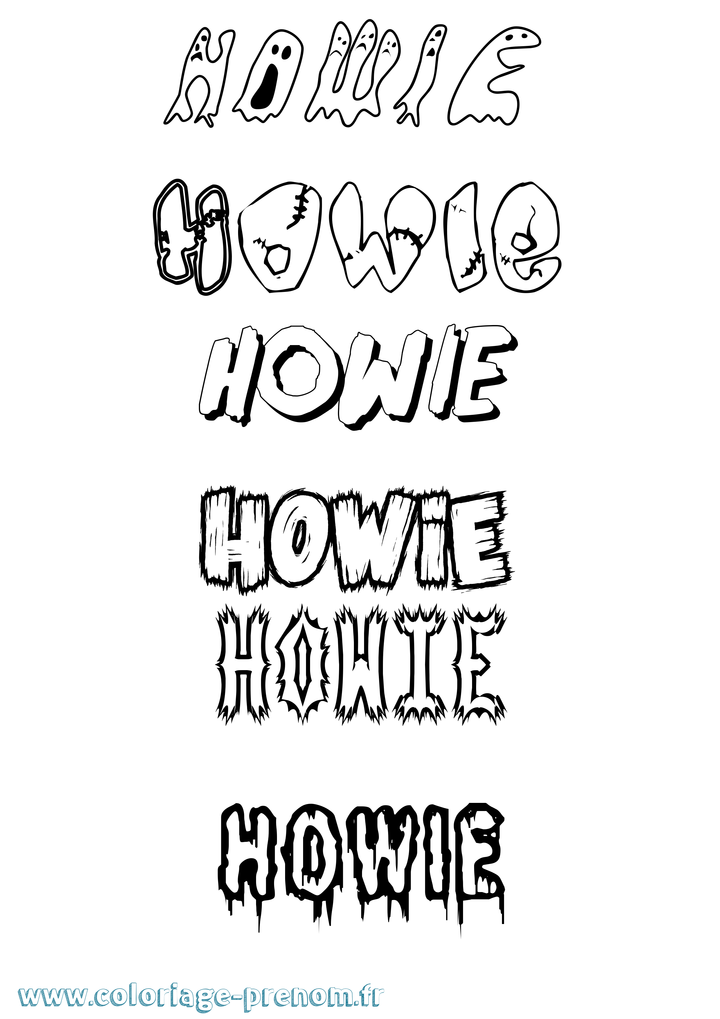 Coloriage Howie Frisson Coloriage prénom Howie Frisson