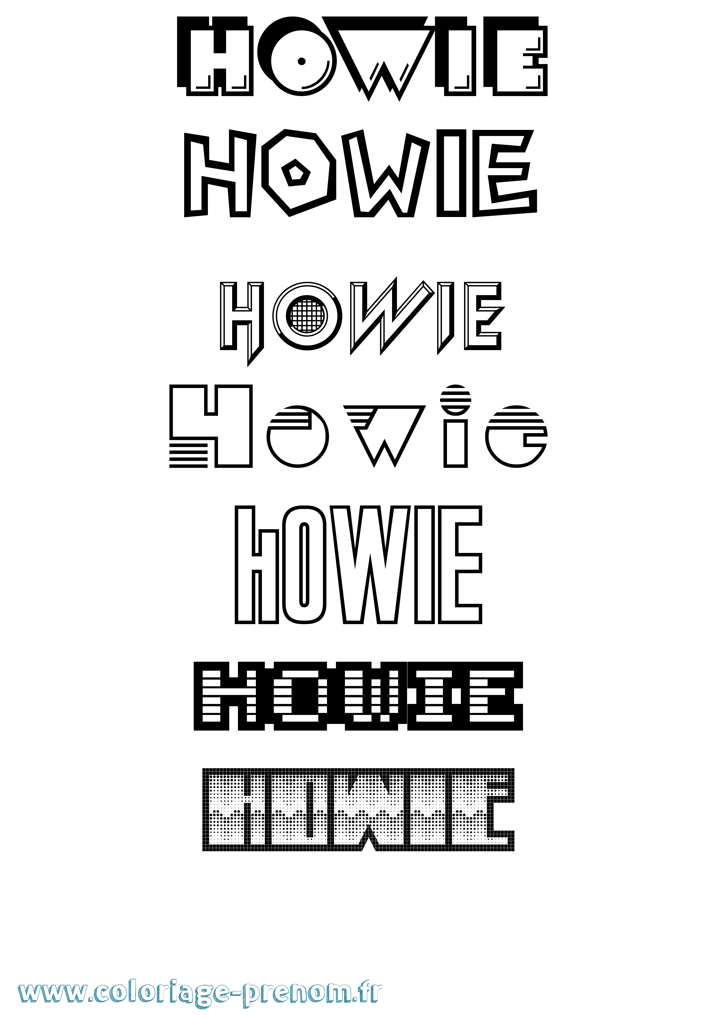 Coloriage Howie Jeux Vidéos Coloriage prénom Howie Jeux Vidéos
