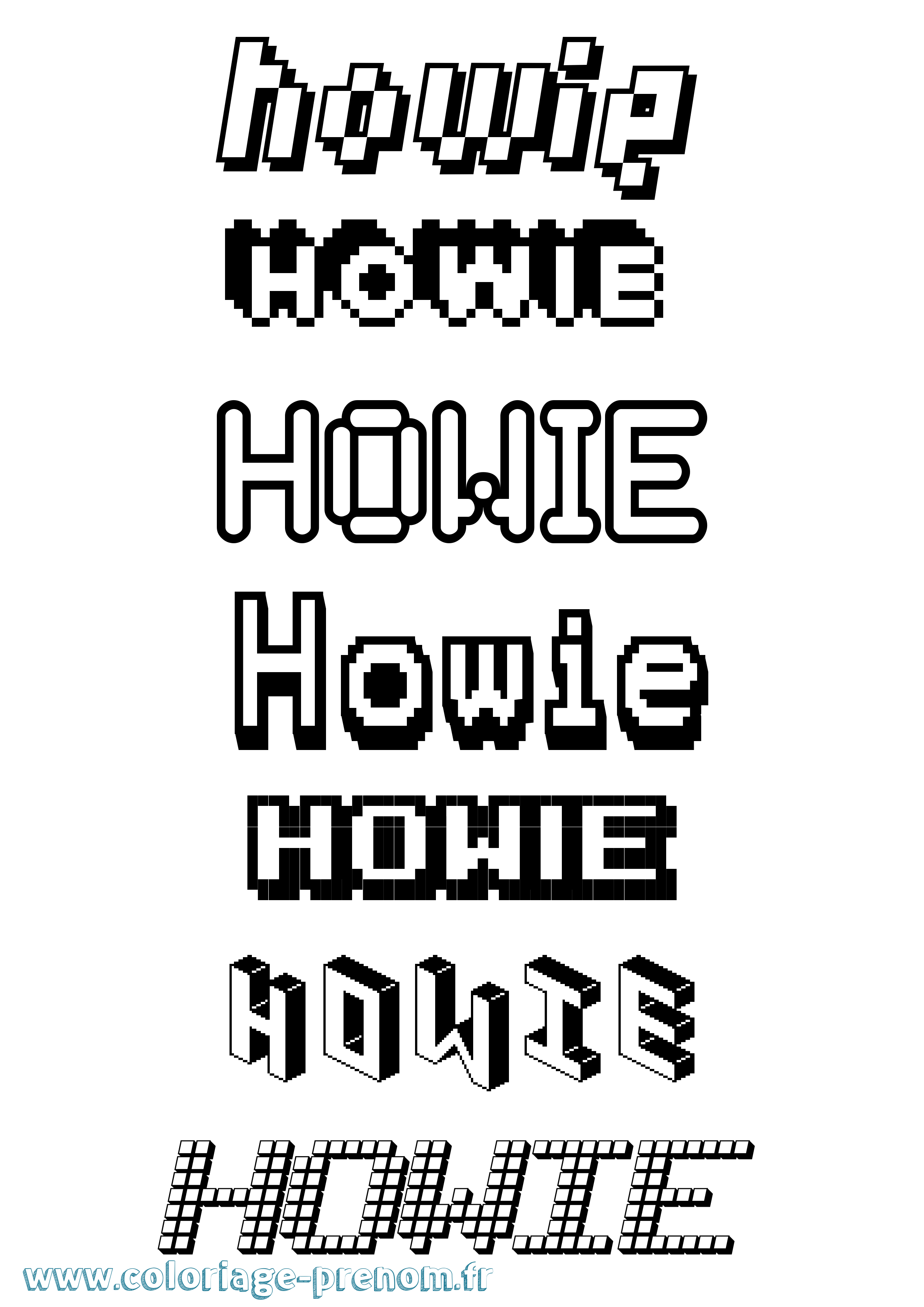 Coloriage Howie Pixel Coloriage prénom Howie Pixel