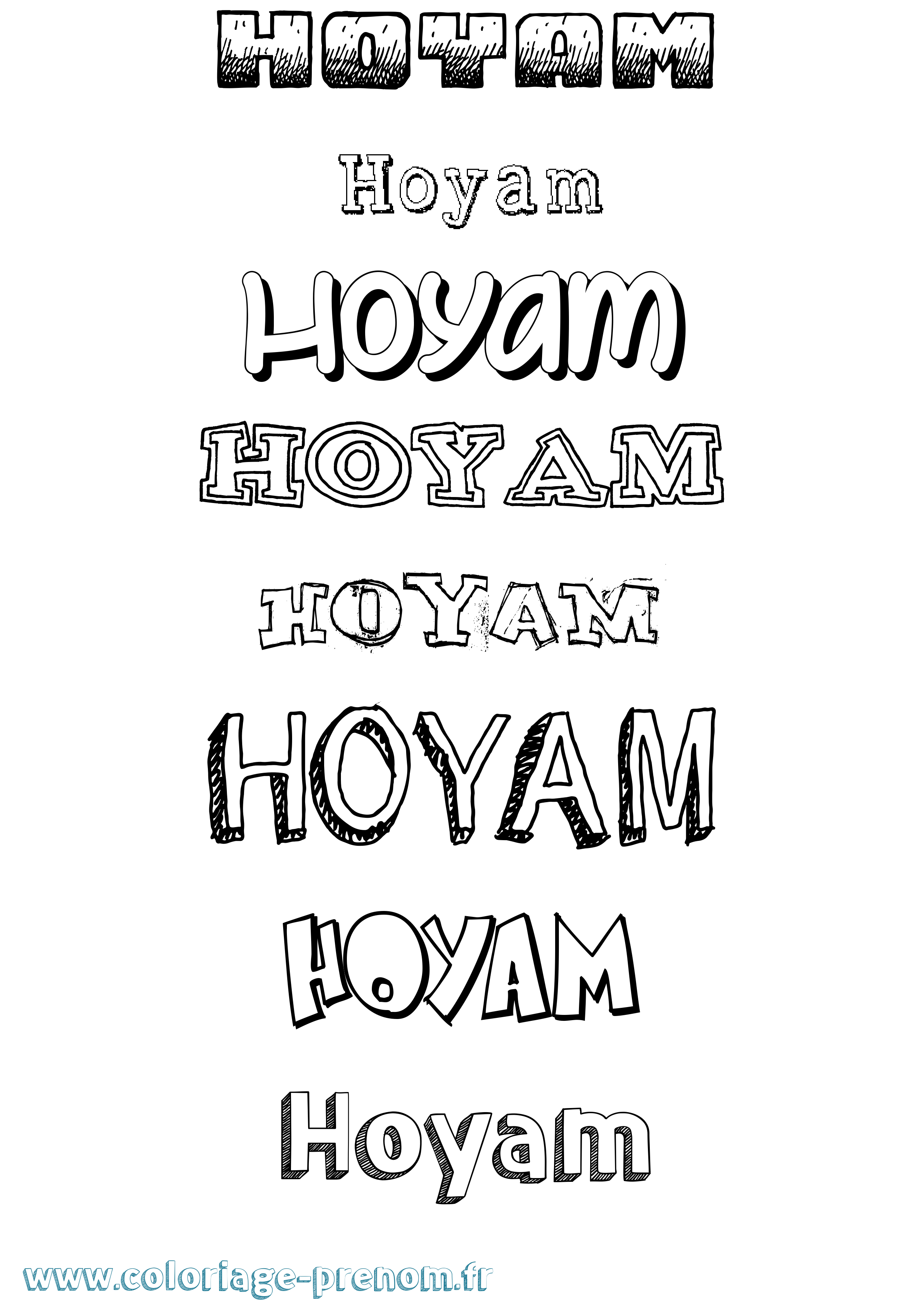 Coloriage Hoyam Dessiné Coloriage prénom Hoyam Dessiné