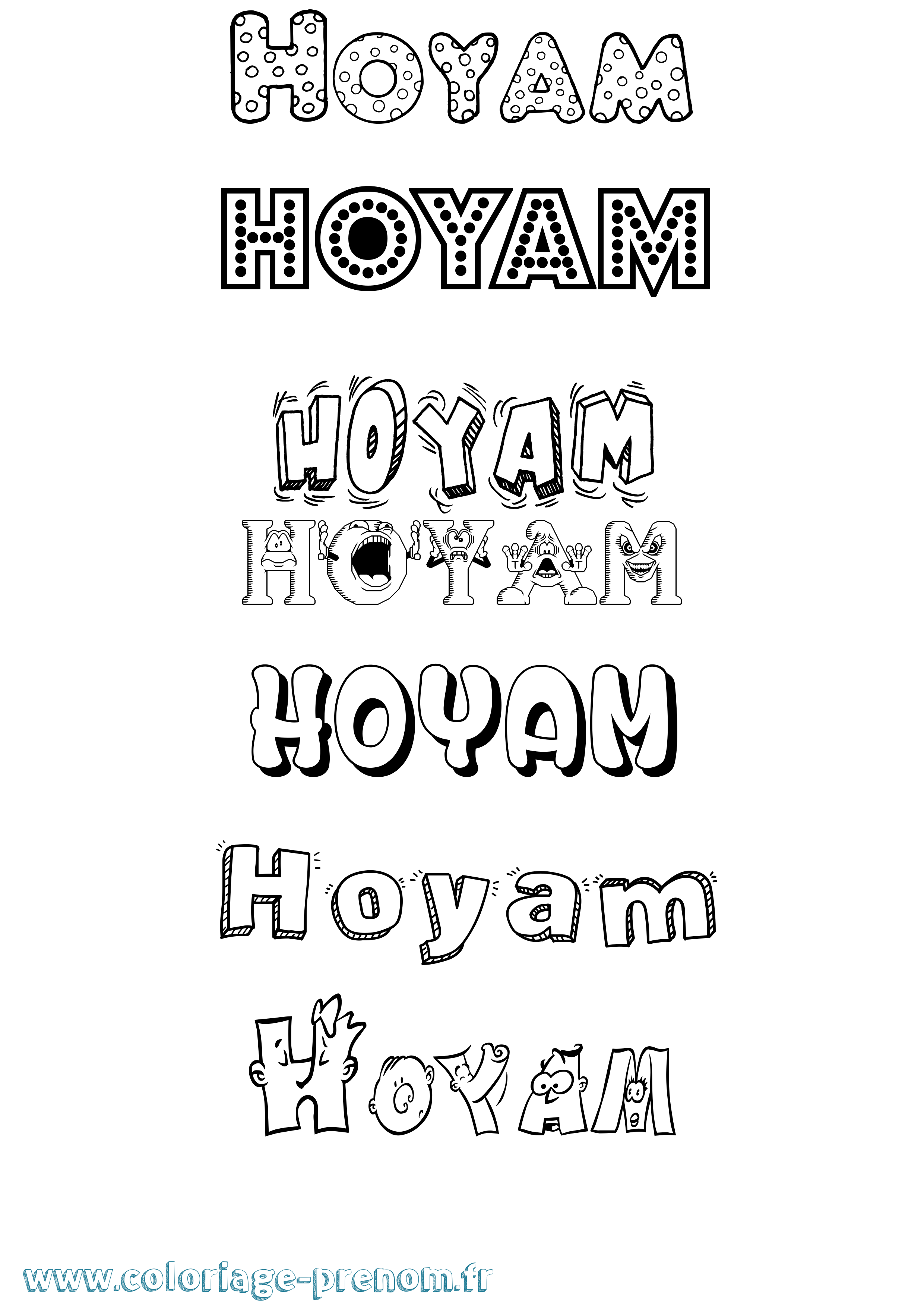 Coloriage Hoyam Fun Coloriage prénom Hoyam Fun