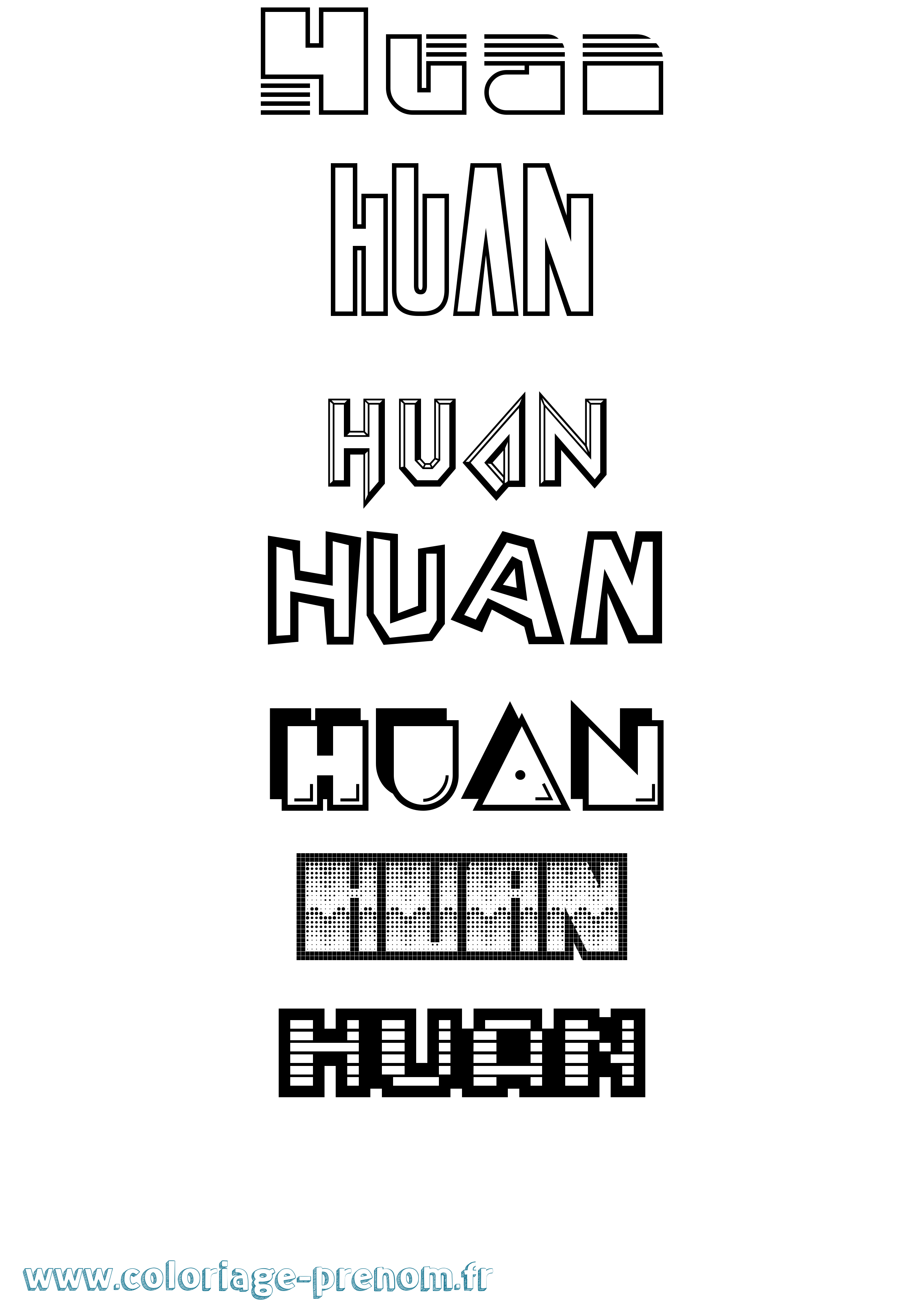 Coloriage Huan Jeux Vidéos Coloriage prénom Huan Jeux Vidéos