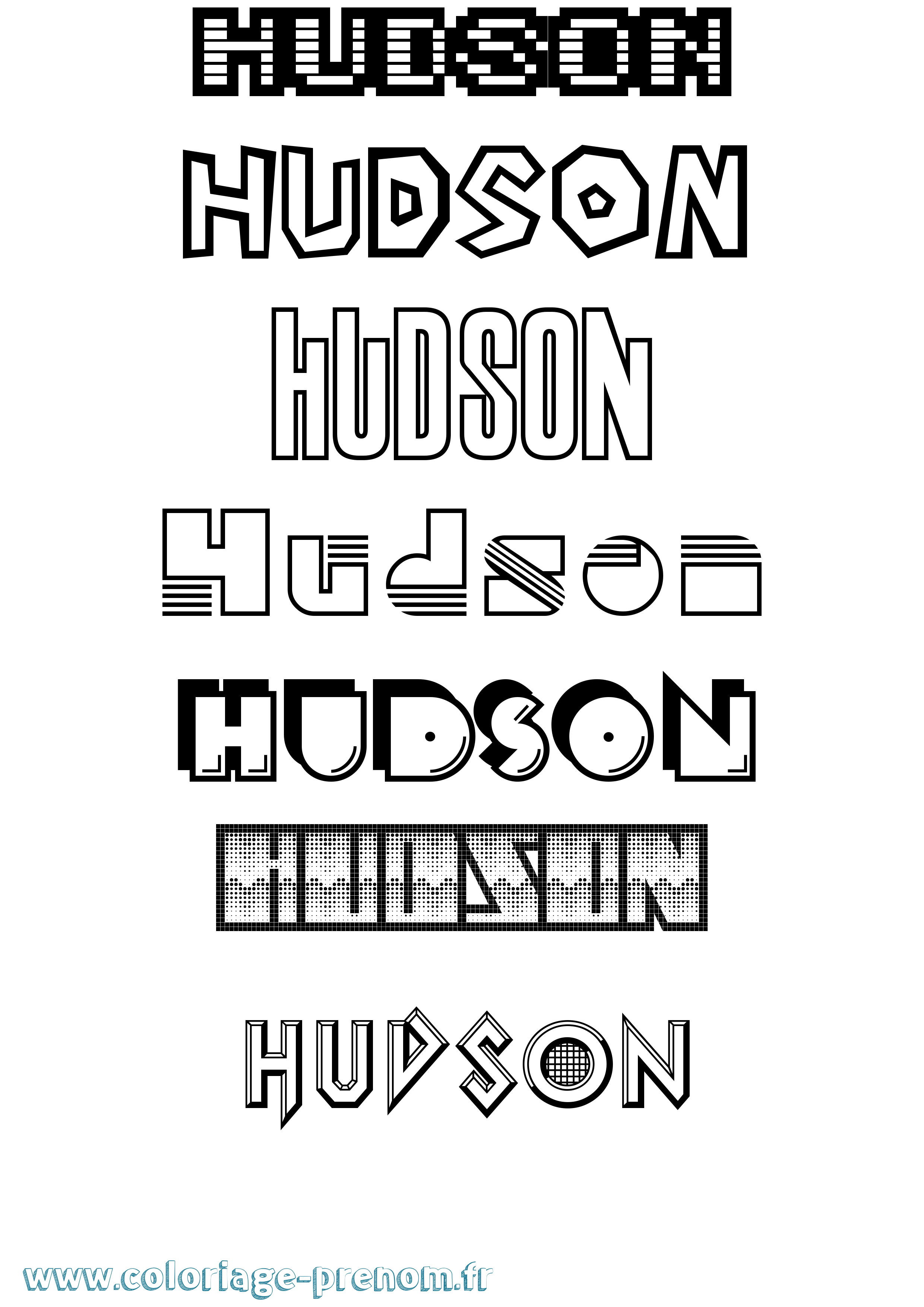 Coloriage Hudson Jeux Vidéos Coloriage prénom Hudson Jeux Vidéos