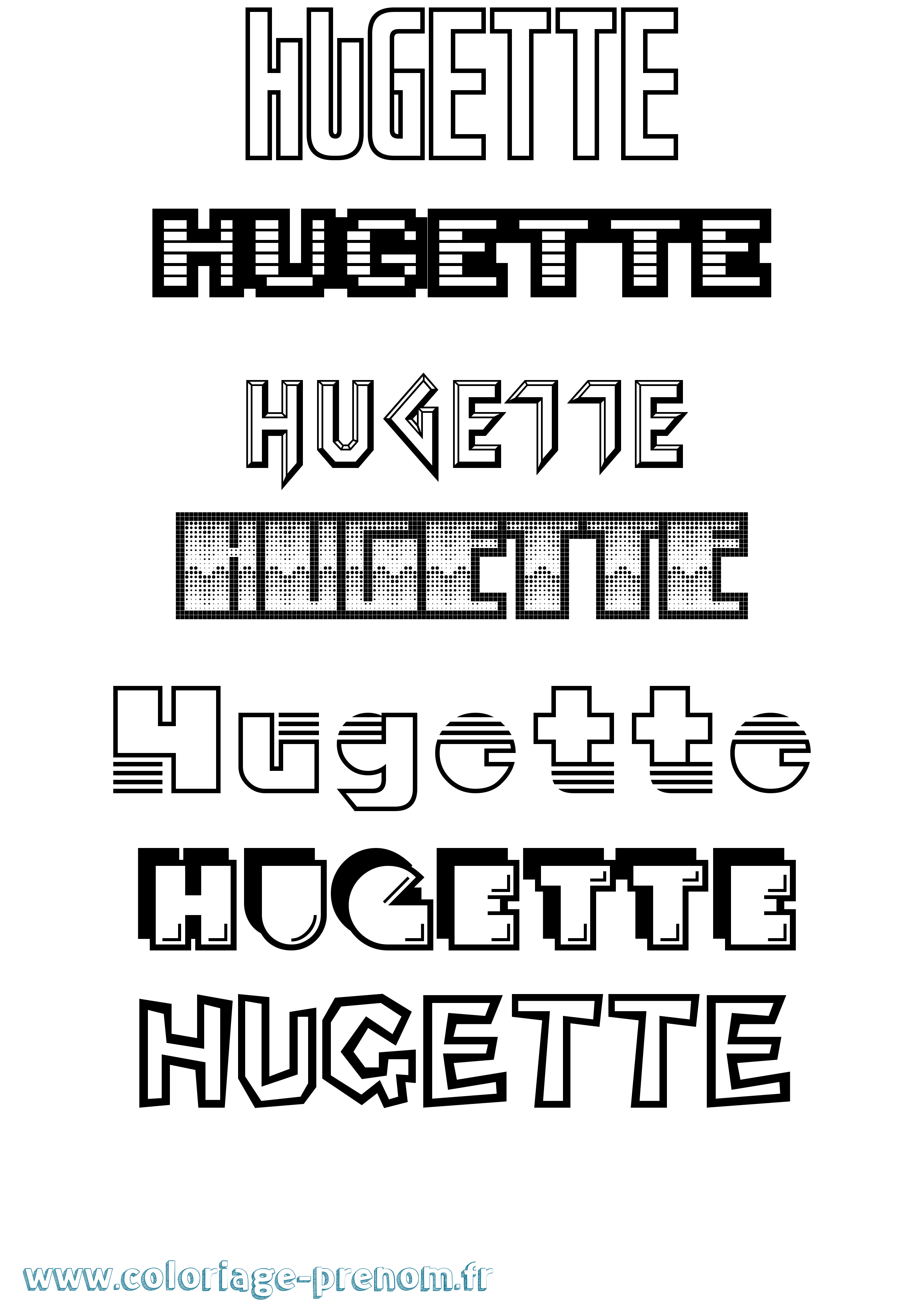 Coloriage Hugette Jeux Vidéos Coloriage prénom Hugette Jeux Vidéos