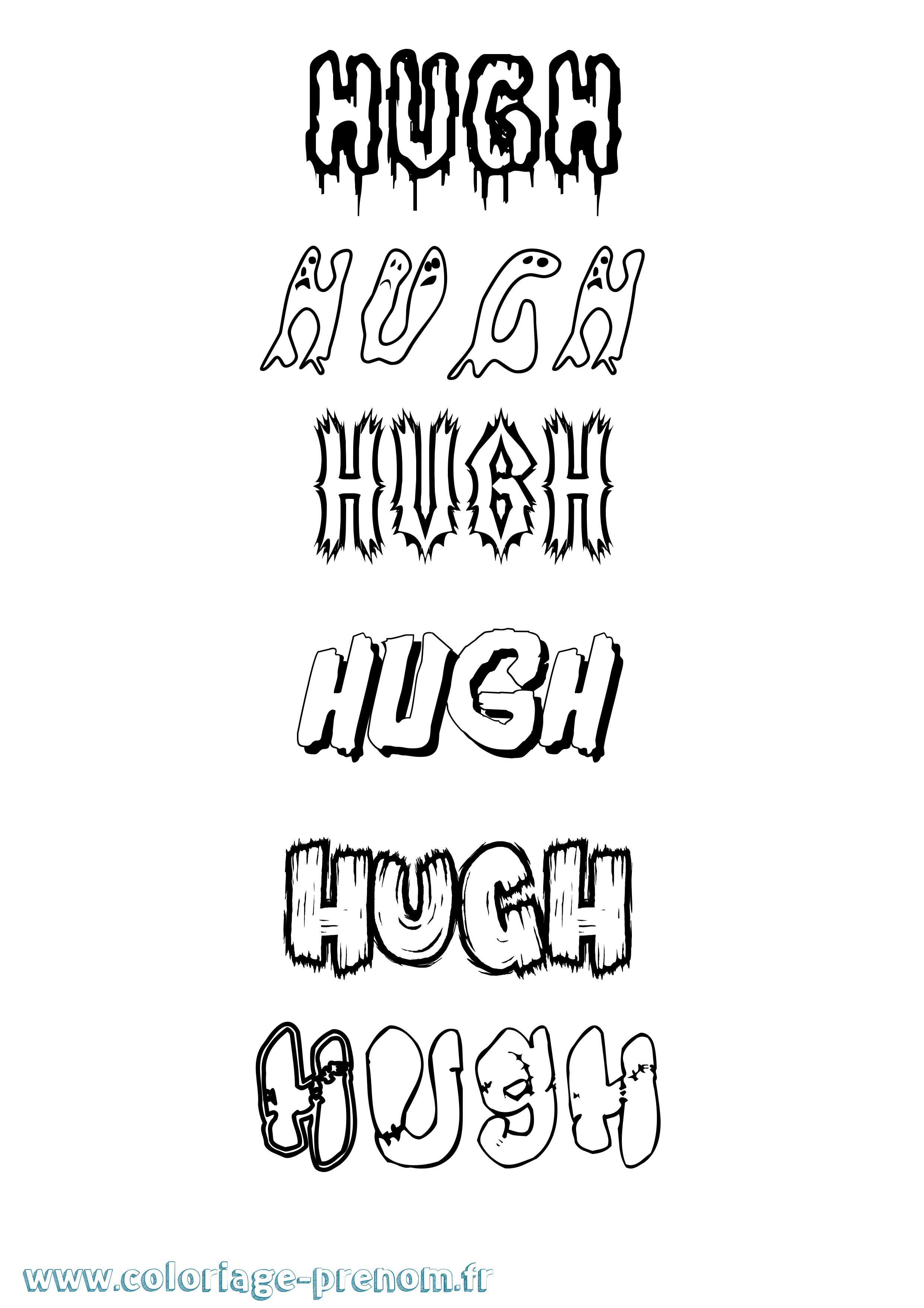 Coloriage Hugh Frisson Coloriage prénom Hugh Frisson