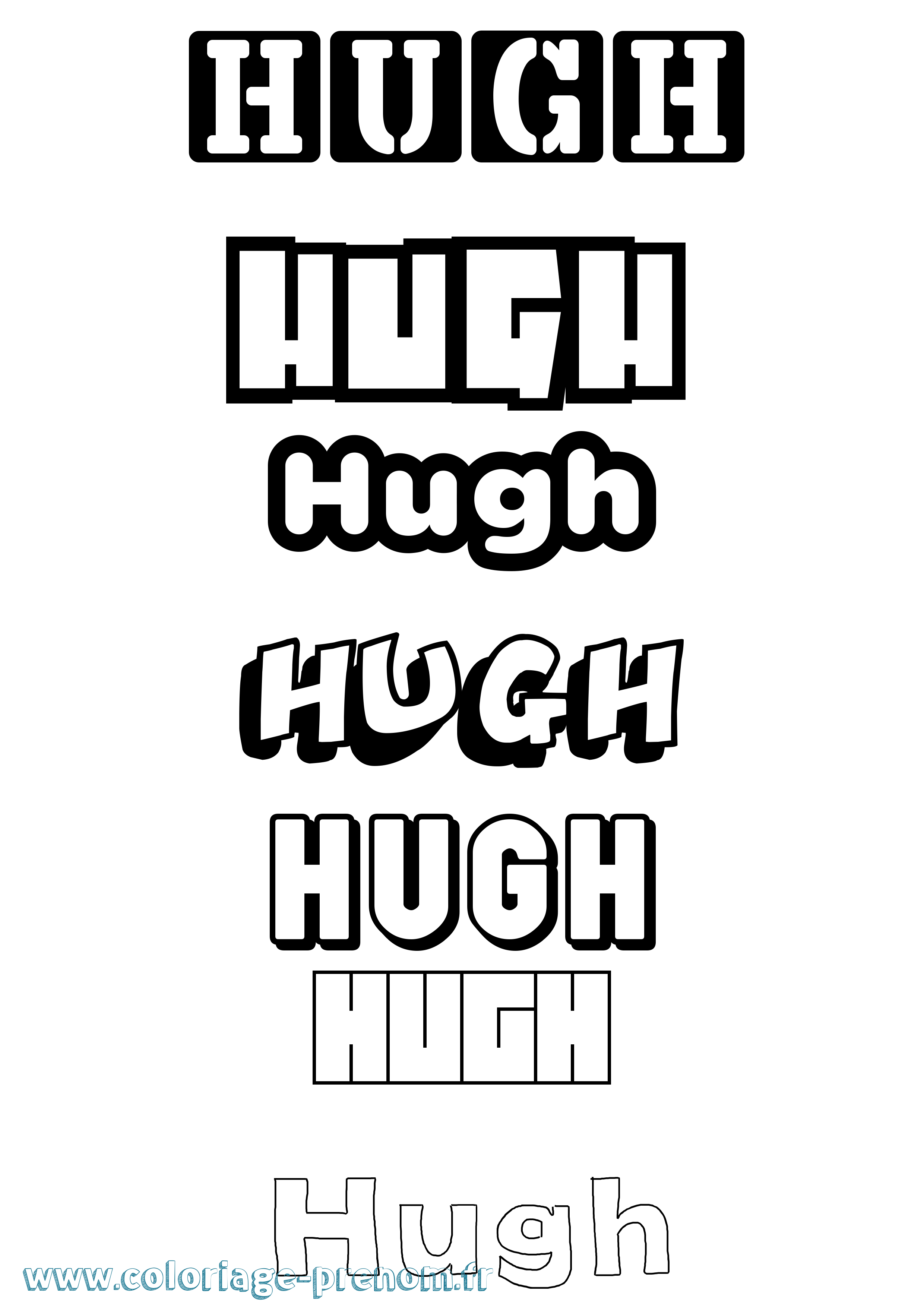 Coloriage Hugh Simple Coloriage prénom Hugh Simple