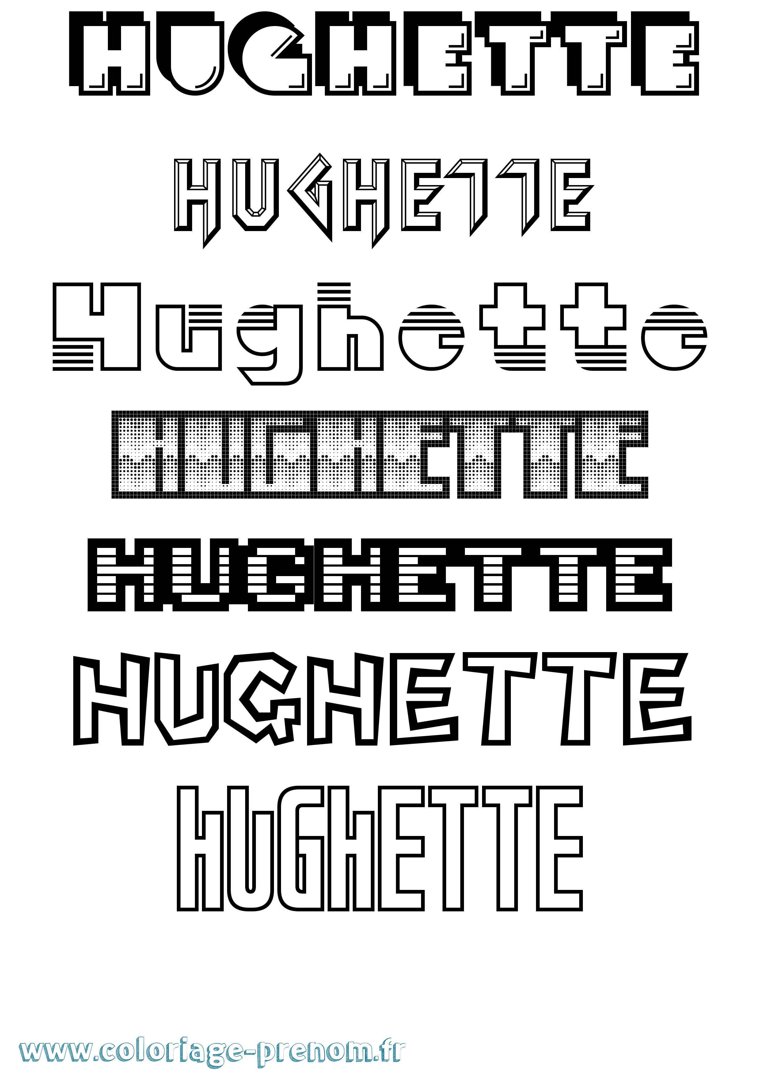 Coloriage Hughette Jeux Vidéos Coloriage prénom Hughette Jeux Vidéos